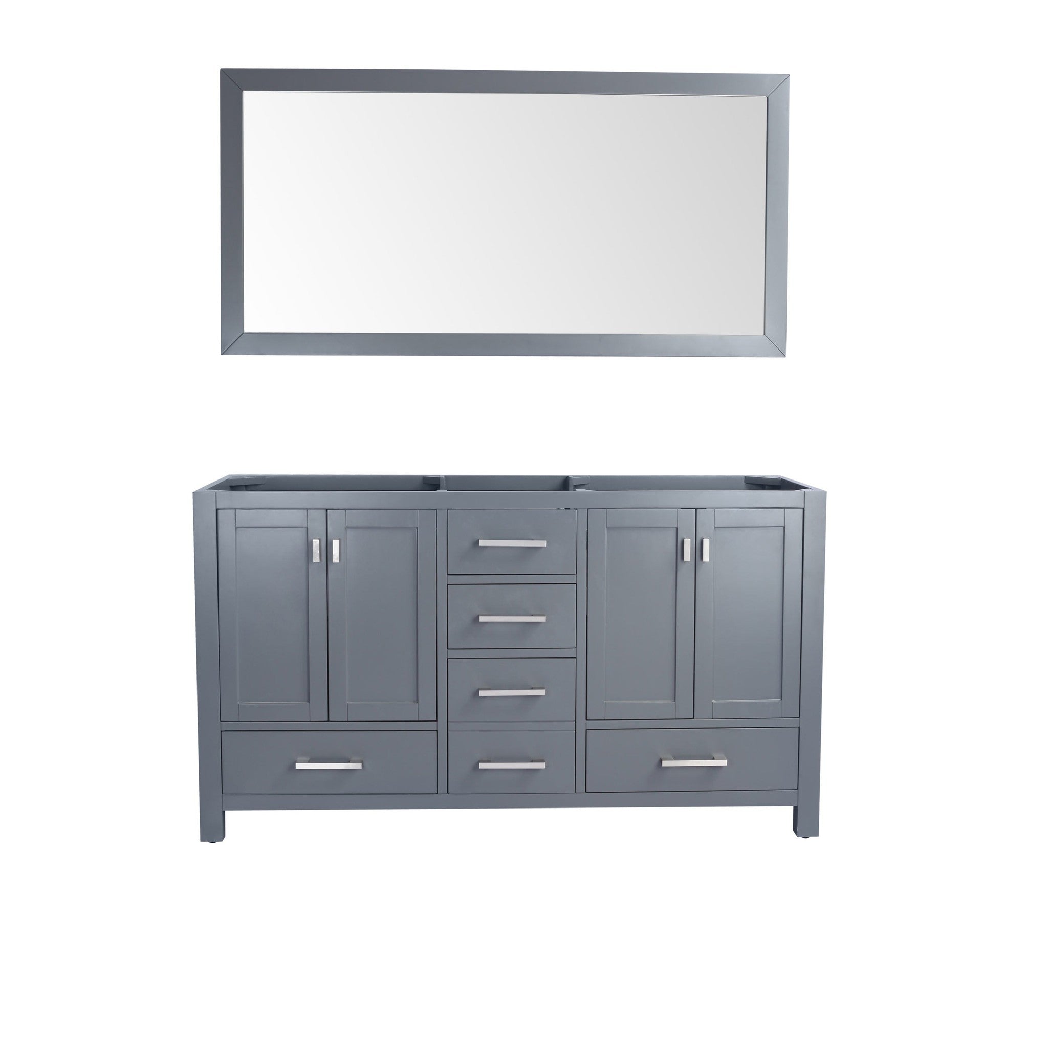 Wilson 60" Grey Double Sink Bathroom Vanity Cabinet