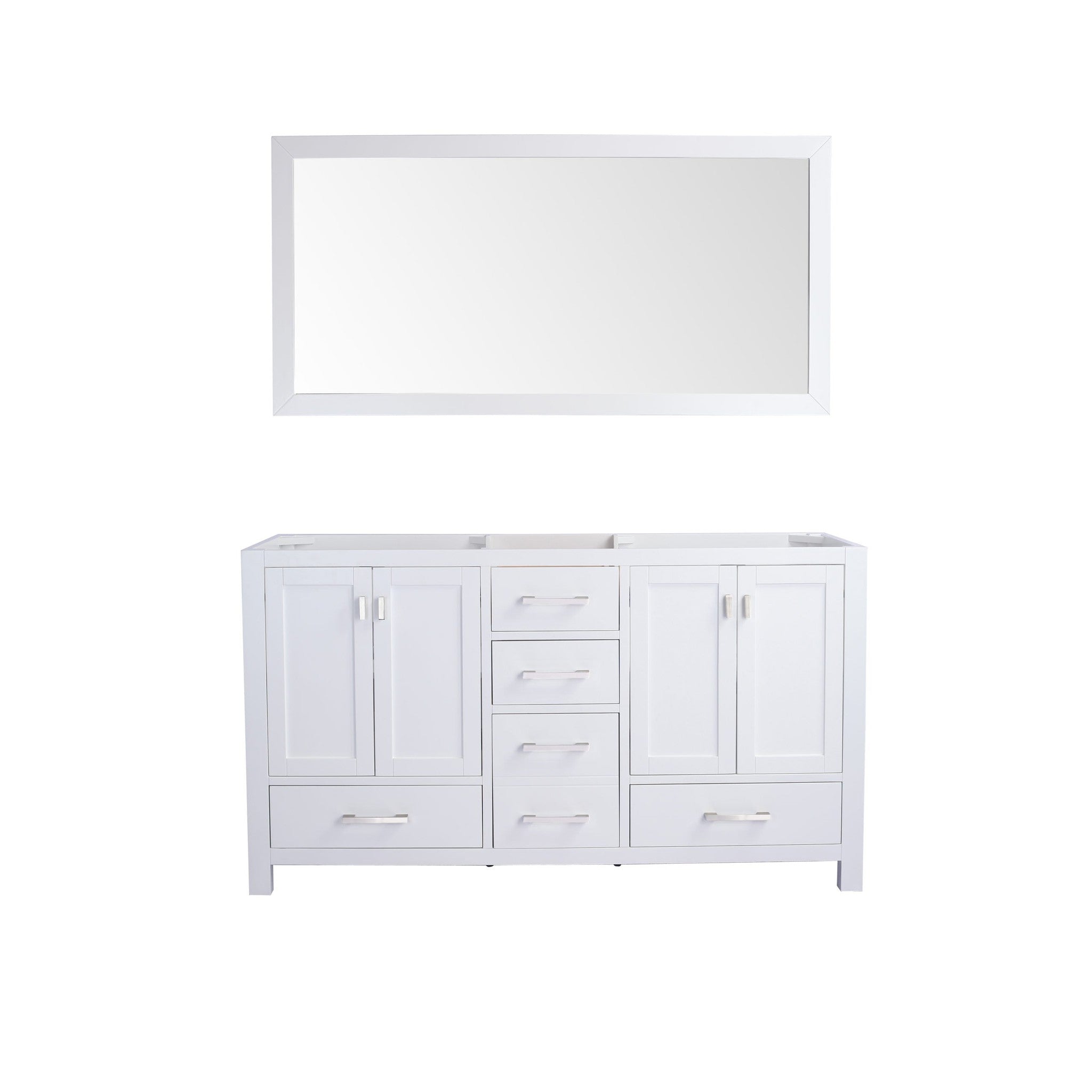 Wilson 60" White Double Sink Bathroom Vanity Cabinet