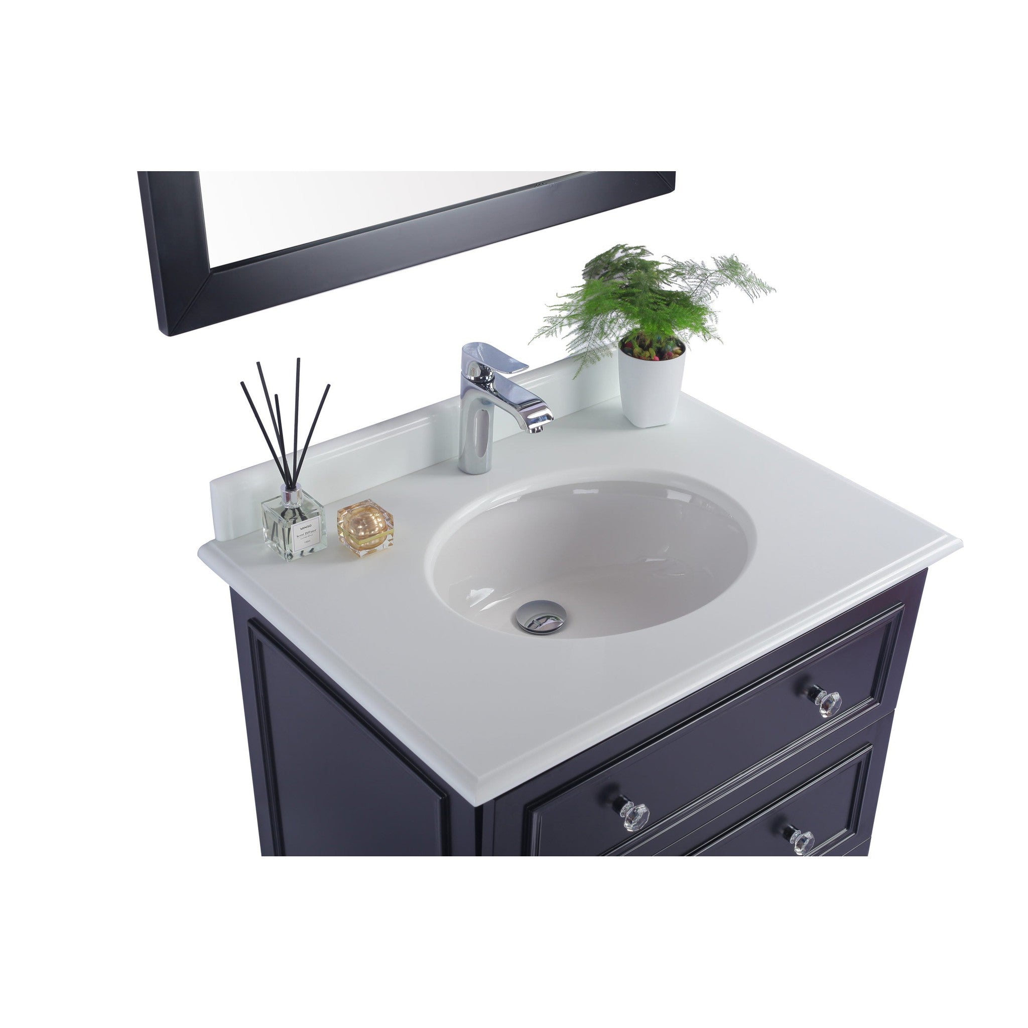 Luna 30" Espresso Bathroom Vanity with Pure White Phoenix Stone Countertop