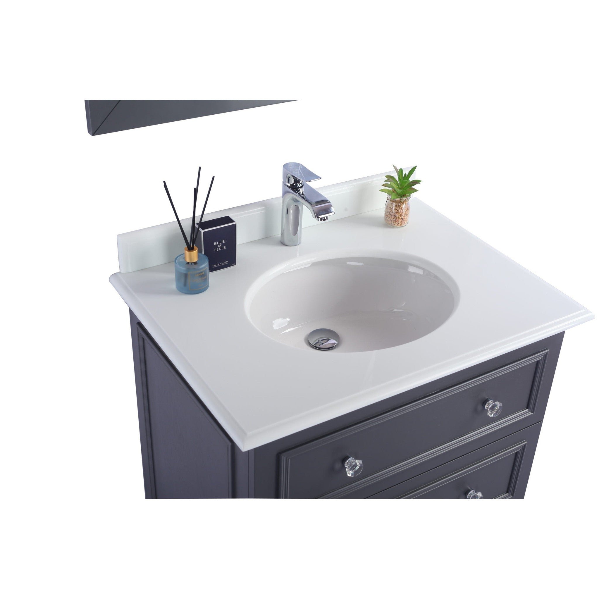 Luna 30" Maple Grey Bathroom Vanity with Pure White Phoenix Stone Countertop