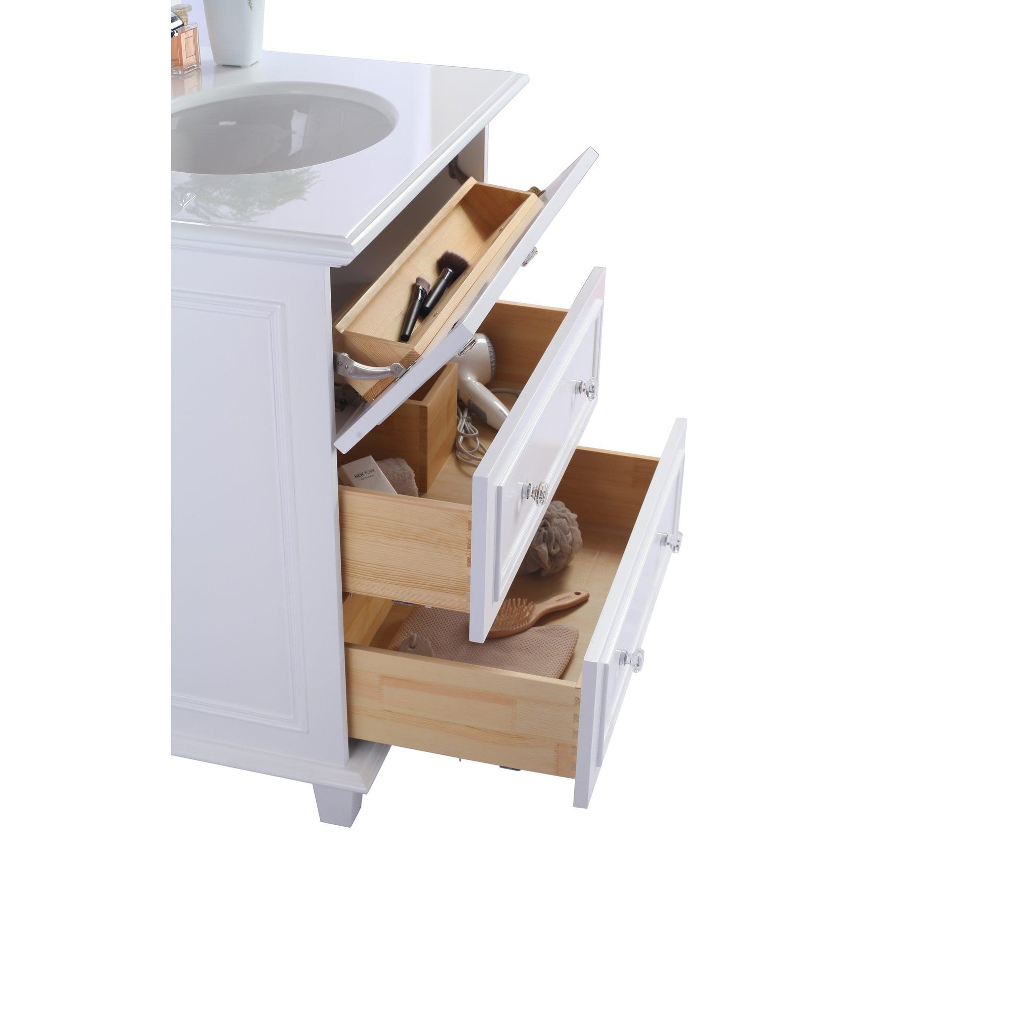 Luna 30" White Bathroom Vanity Cabinet