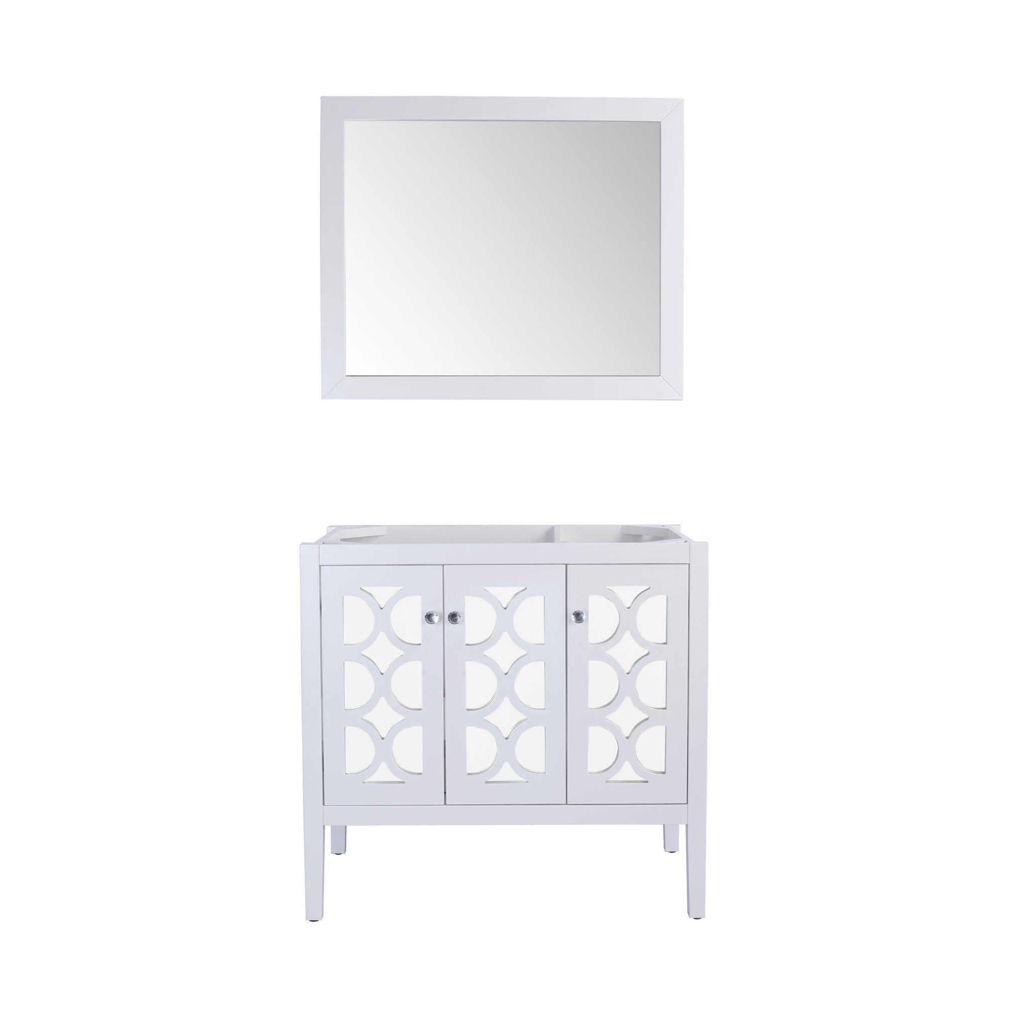 Mediterraneo 36" White Bathroom Vanity Cabinet