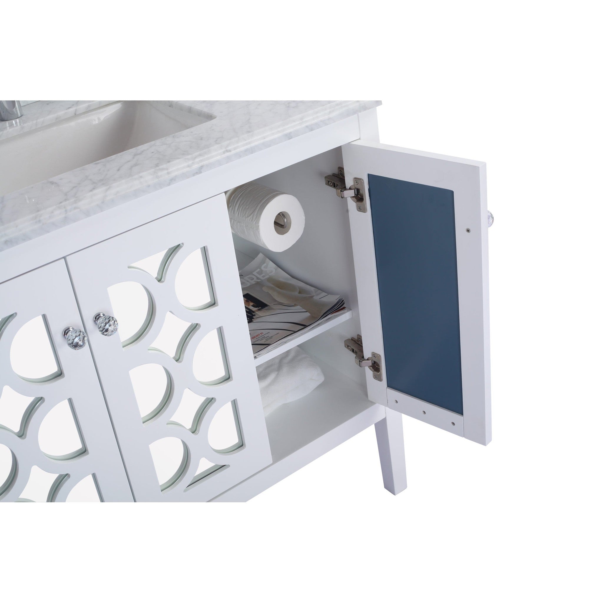 Mediterraneo 36" White Bathroom Vanity Cabinet