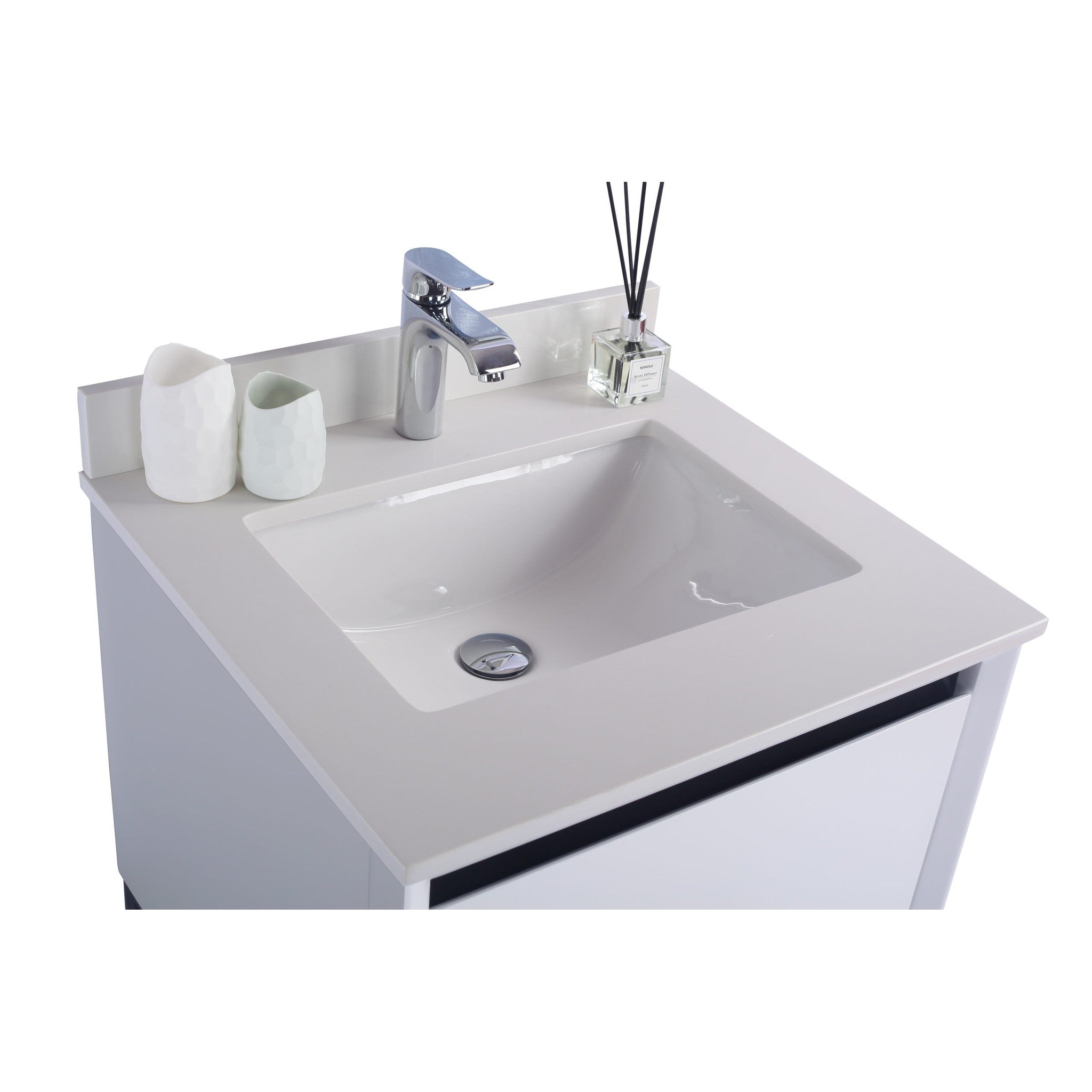 Alto 24" White Bathroom Vanity with White Quartz Countertop