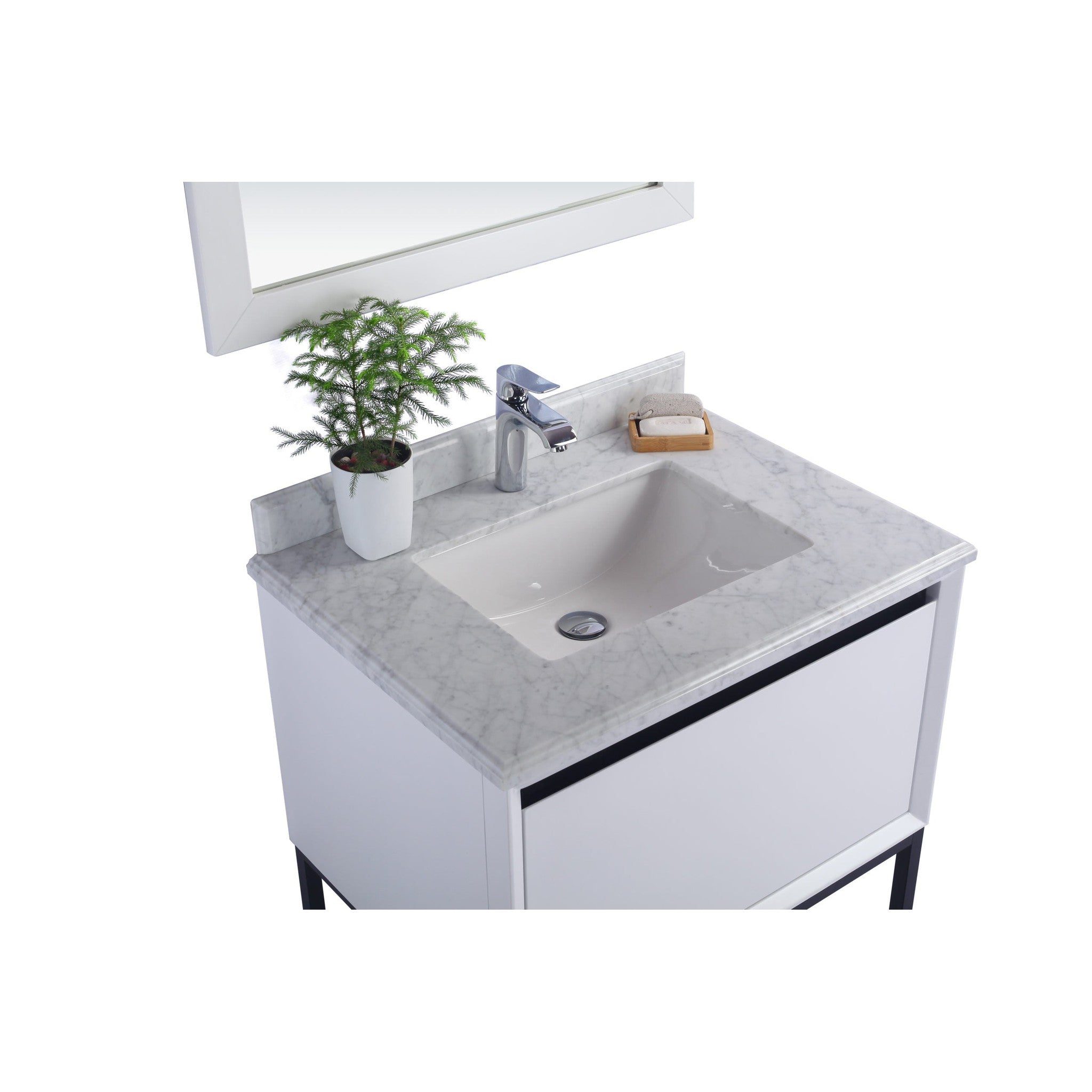 Alto 30" White Bathroom Vanity with White Carrara Marble Countertop