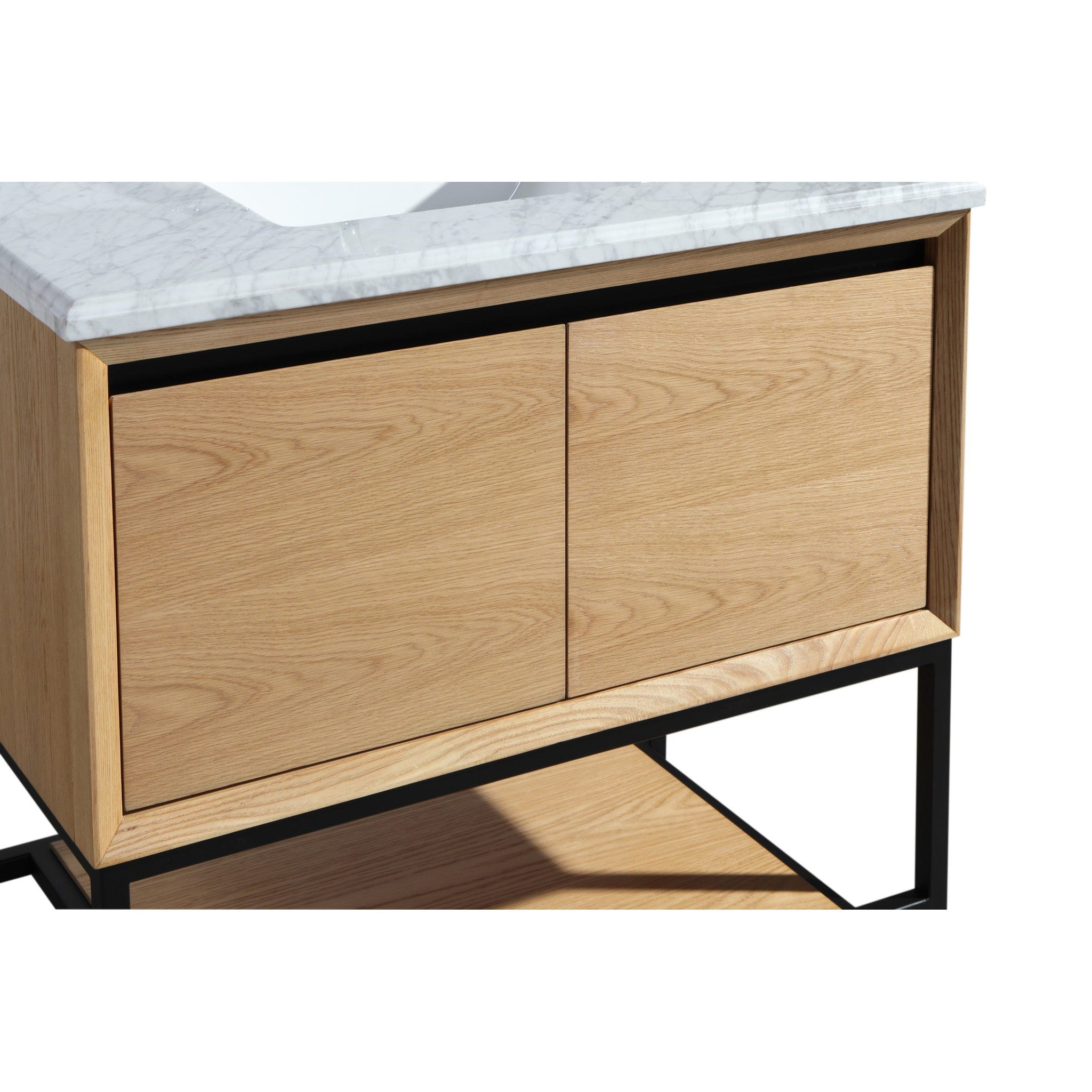 Alto 36" California White Oak Bathroom Vanity with Matte White VIVA Stone Solid Surface Countertop