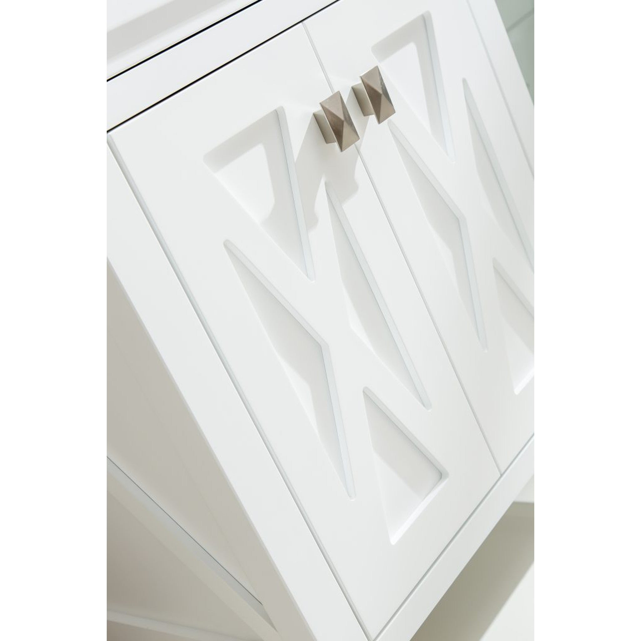 Wimbledon 24" White Bathroom Vanity with Black Wood Marble Countertop