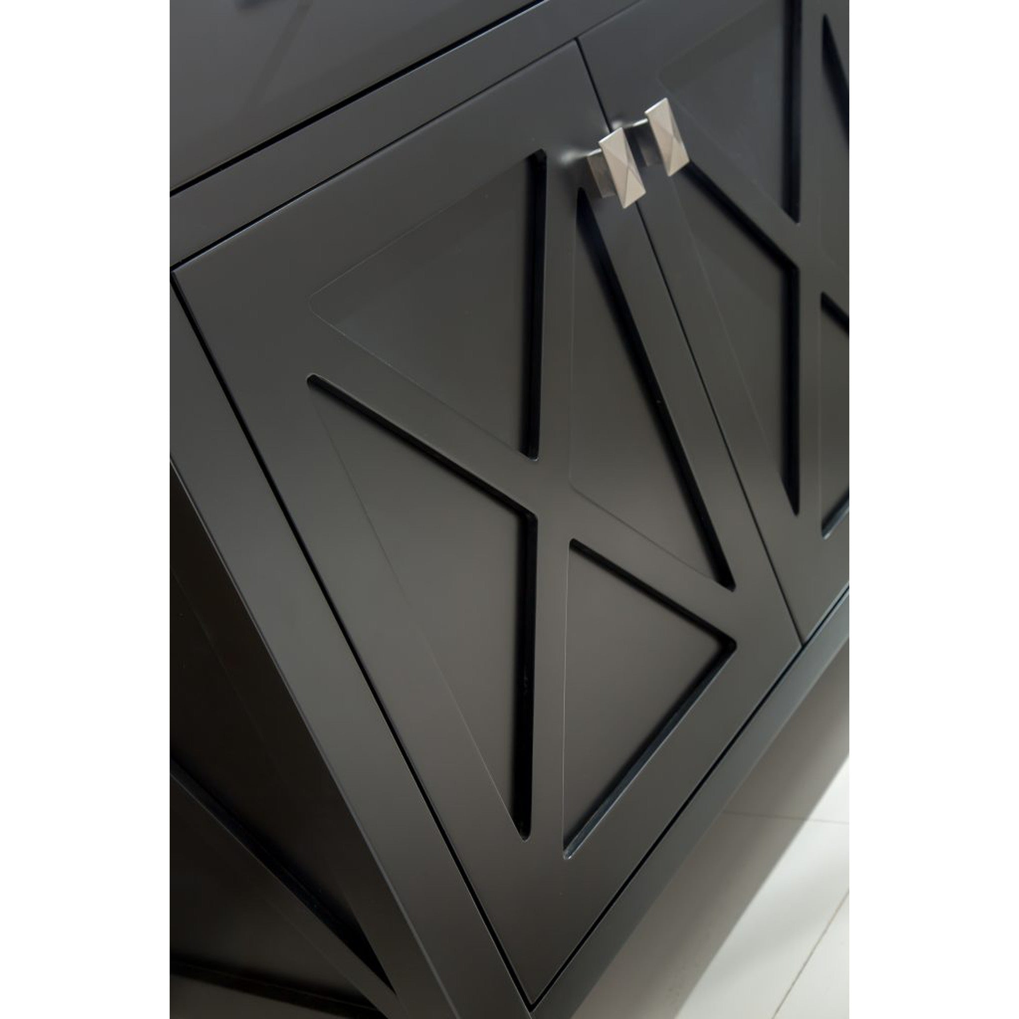 Wimbledon 36" Espresso Bathroom Vanity with Matte Black VIVA Stone Solid Surface Countertop