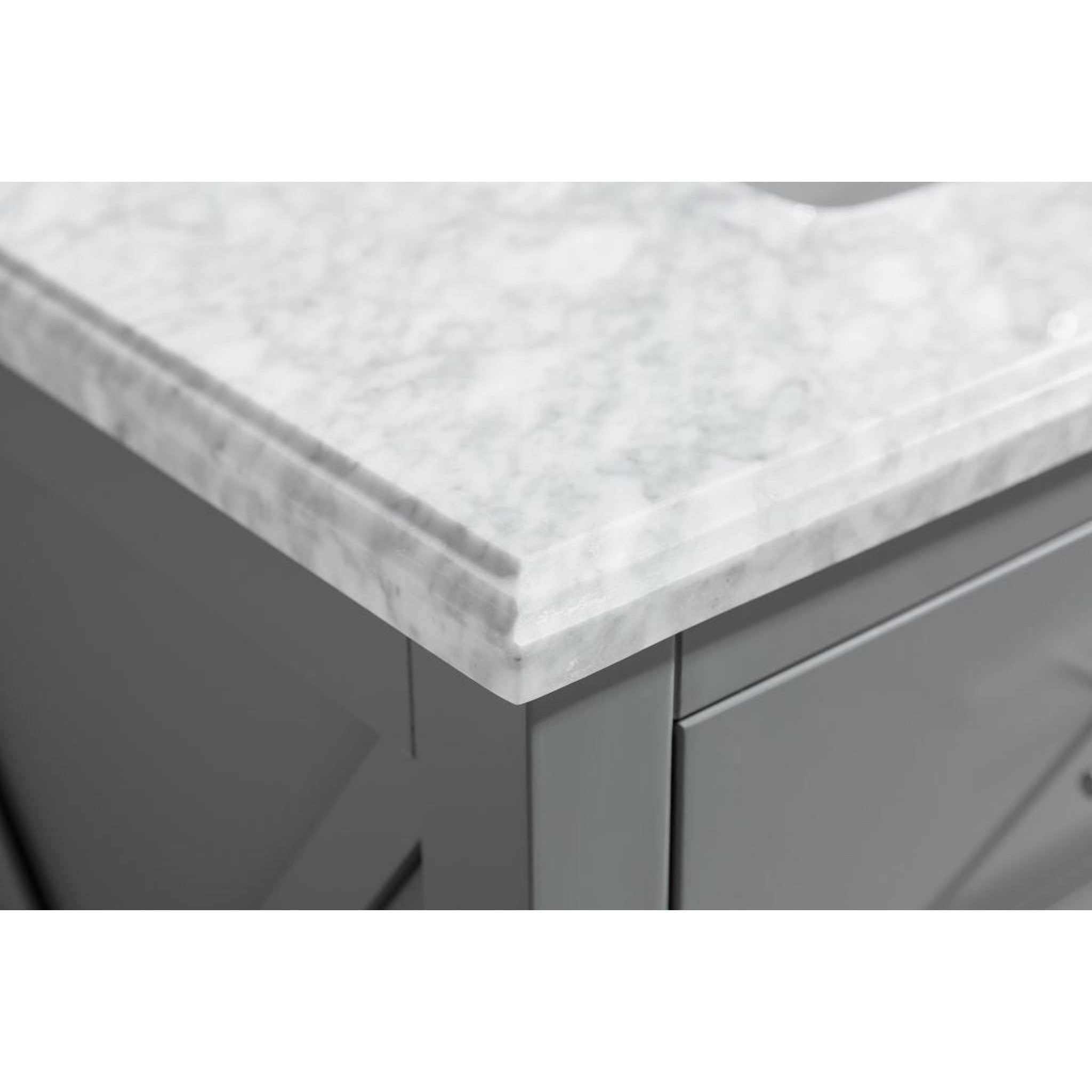 Wimbledon 36" Grey Bathroom Vanity with White Carrara Marble Countertop