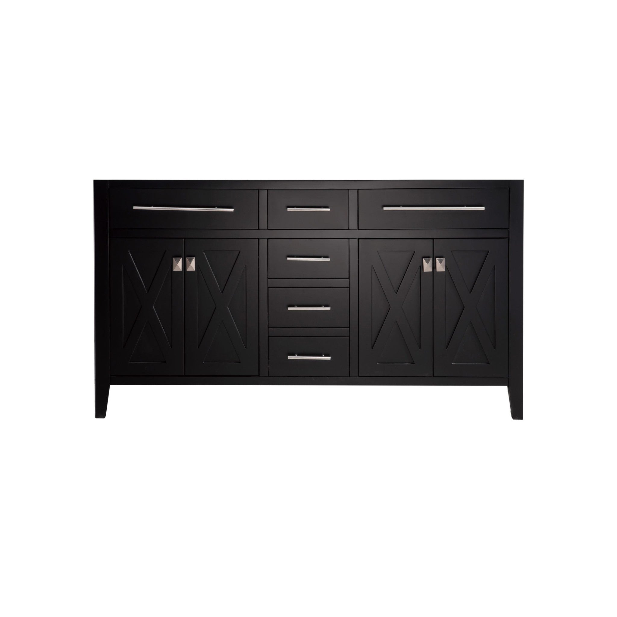 Wimbledon 60" Espresso Double Sink Bathroom Vanity Cabinet