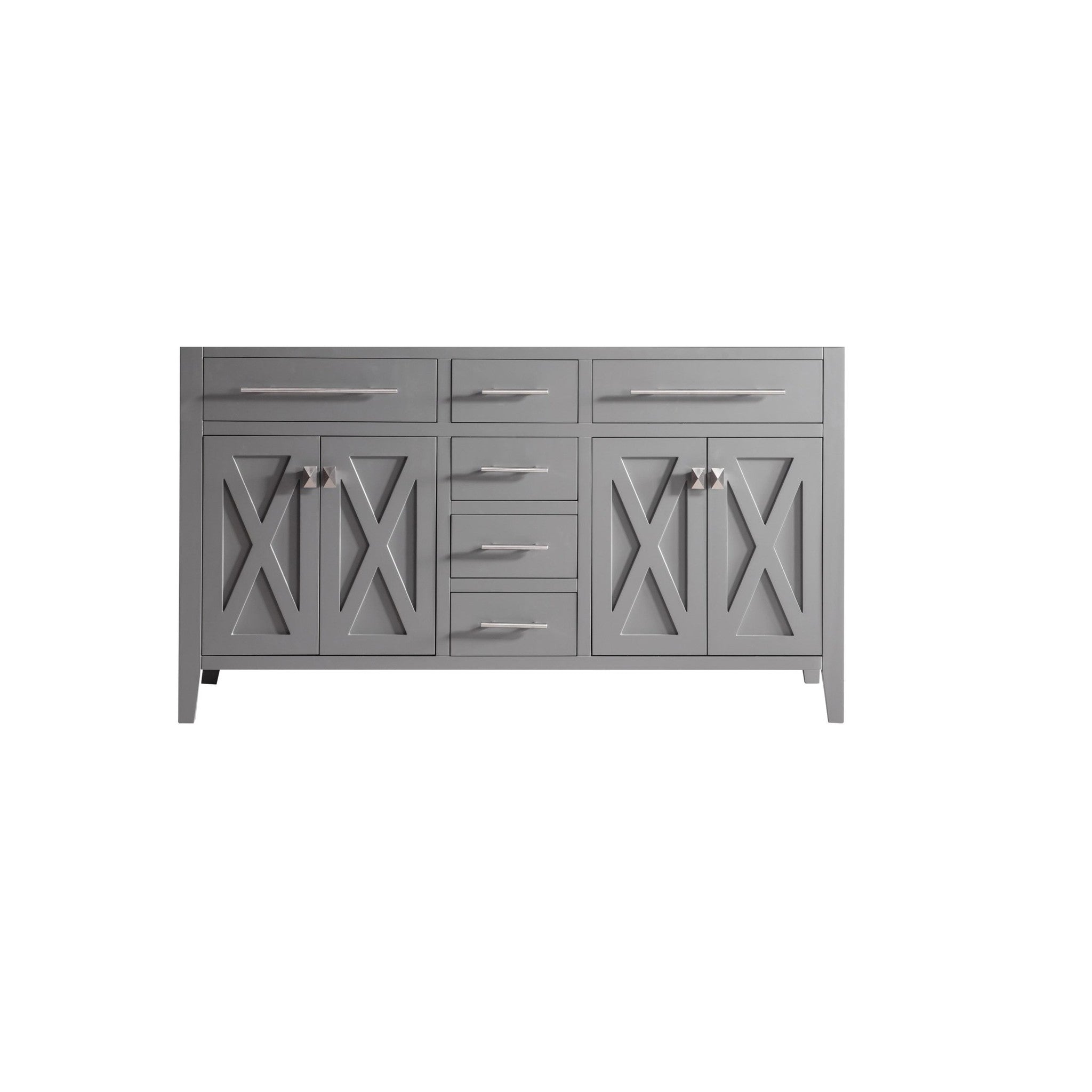 Wimbledon 60" Grey Double Sink Bathroom Vanity Cabinet