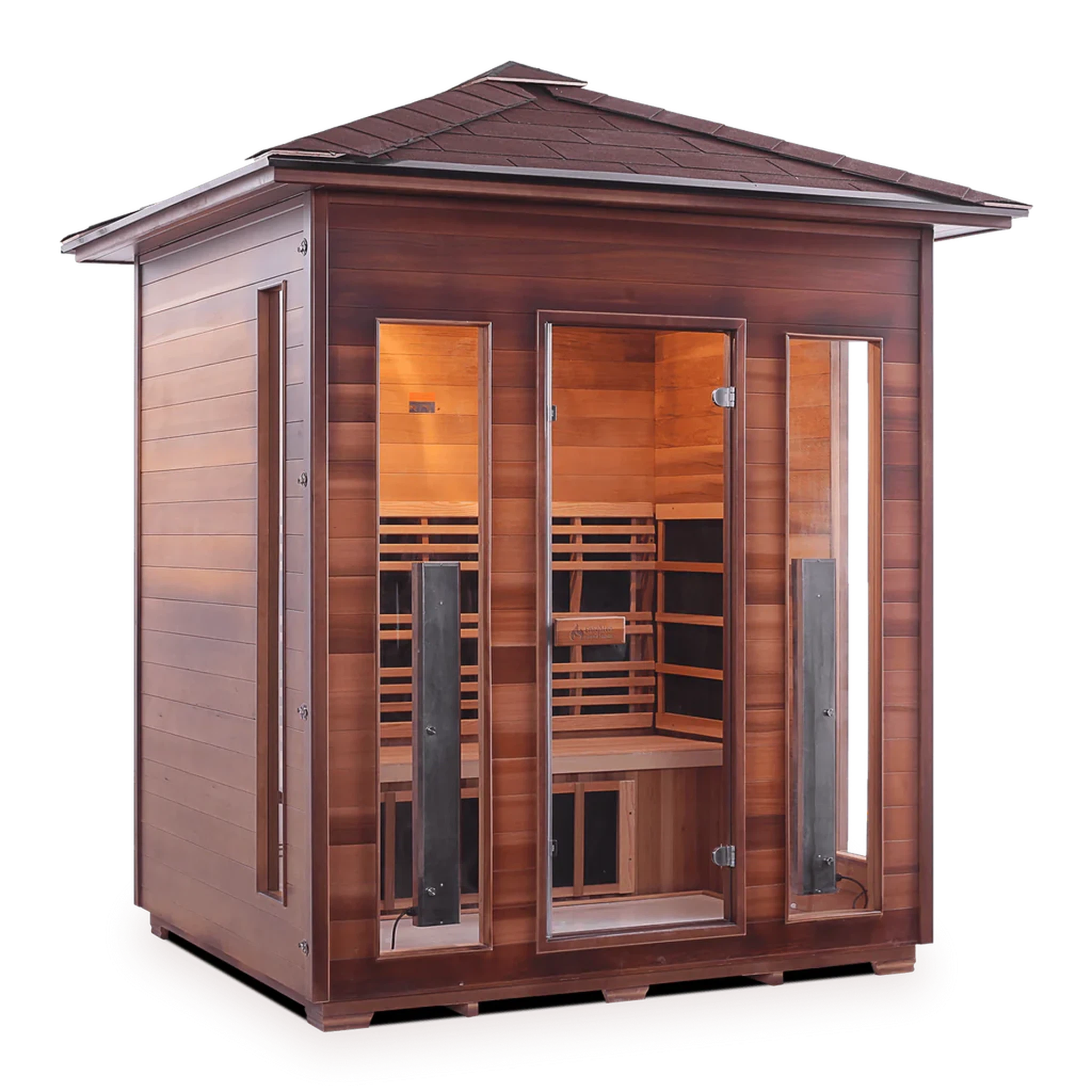 Enlighten Full Spectrum RUSTIC Infrared Sauna - 4 Person Sauna