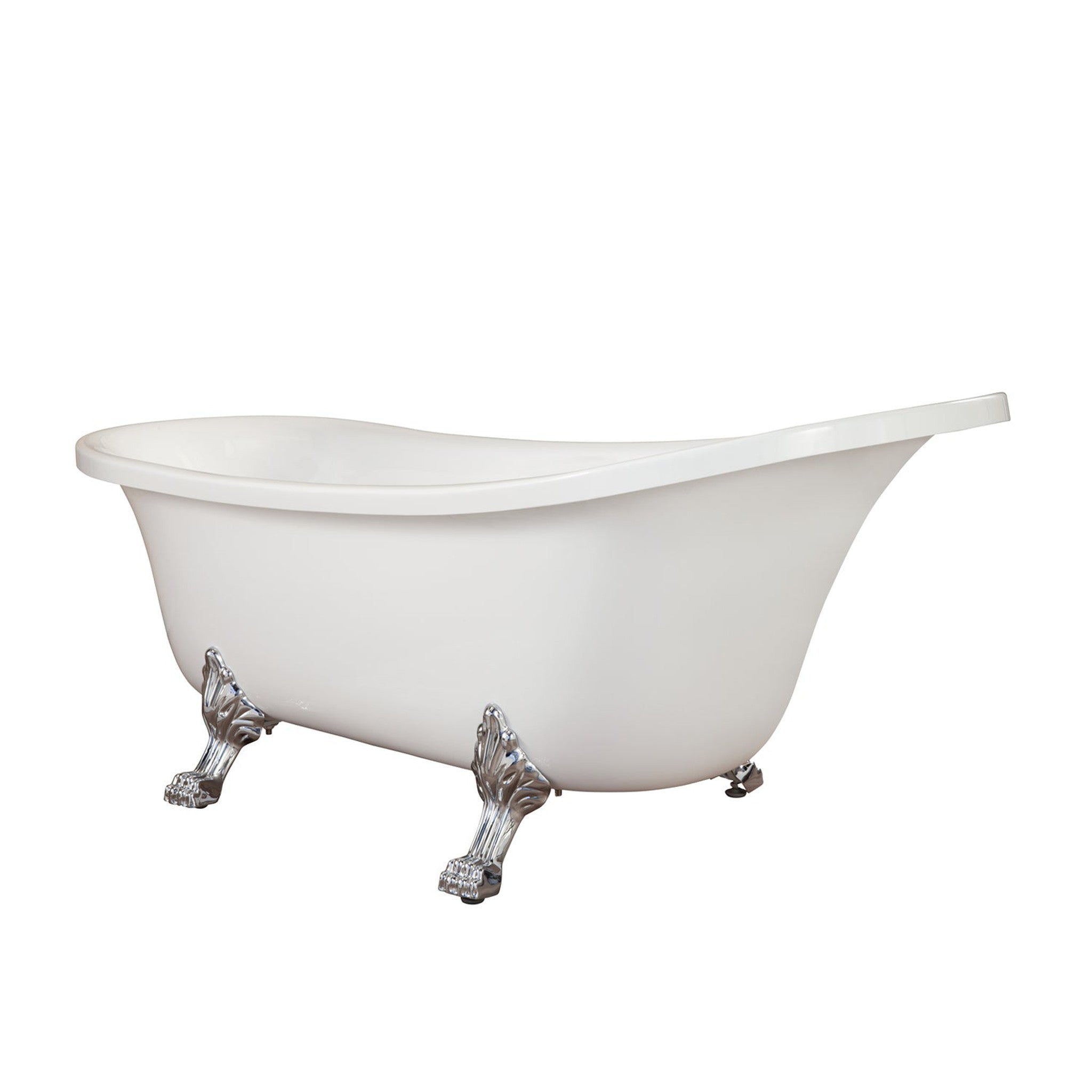 Geneva 69" x 30" Clawfoot Soaking Acrylic Bathtub