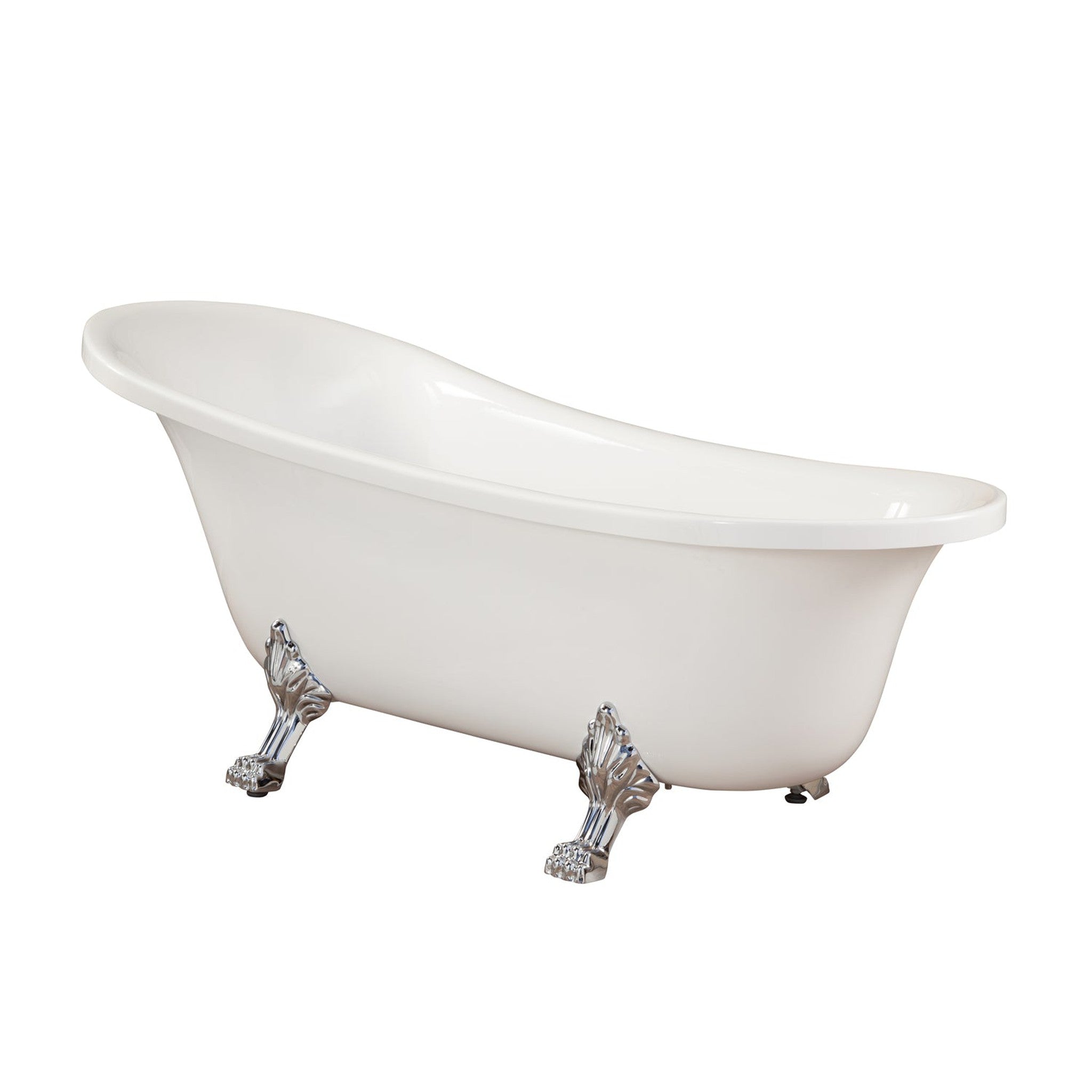 Geneva 69" x 30" Clawfoot Soaking Acrylic Bathtub