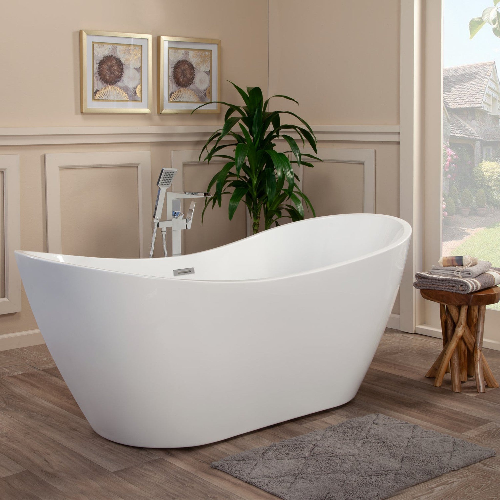 Alana 70" x 32" Freestanding Soaking Acrylic Bathtub