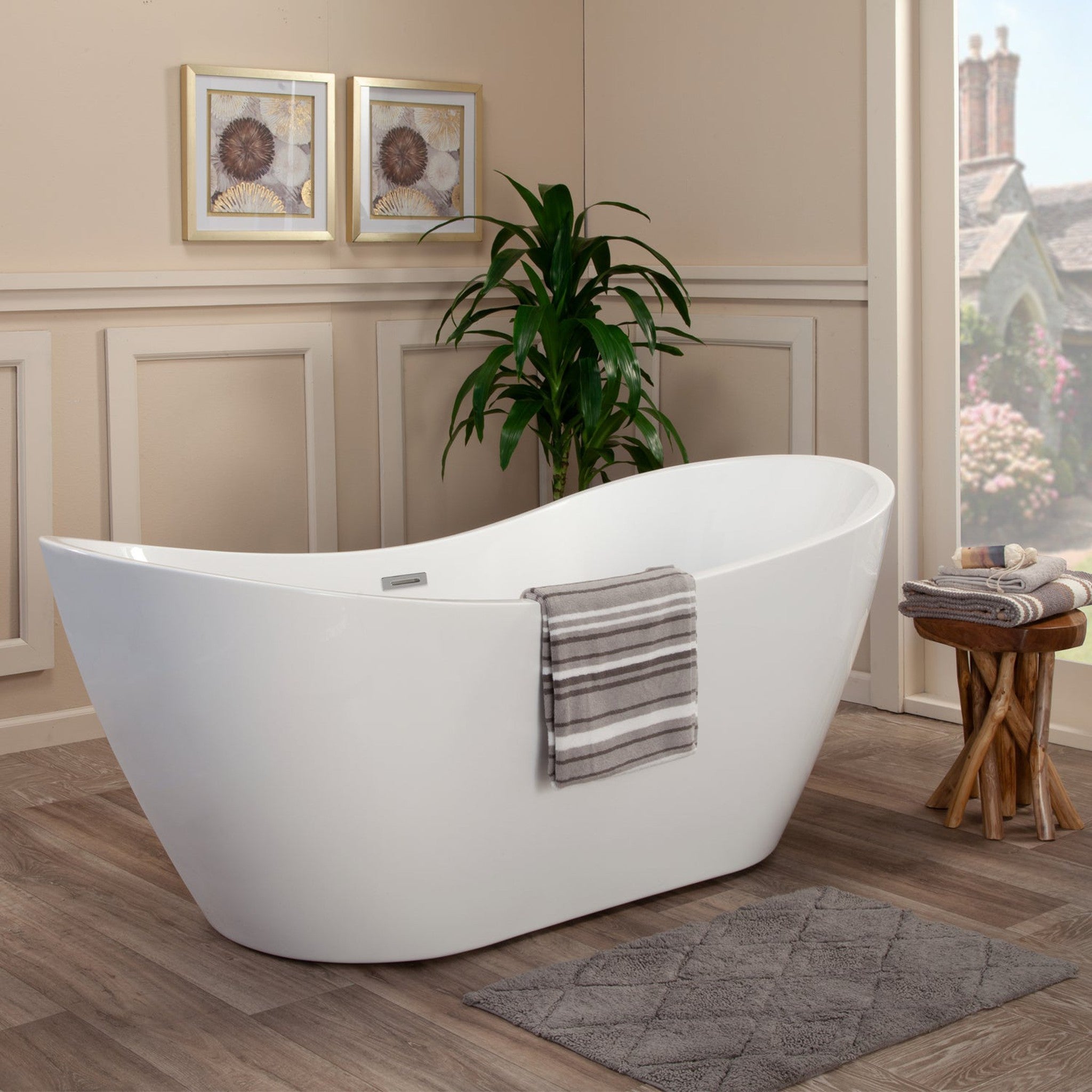 Alana 70" x 32" Freestanding Soaking Acrylic Bathtub