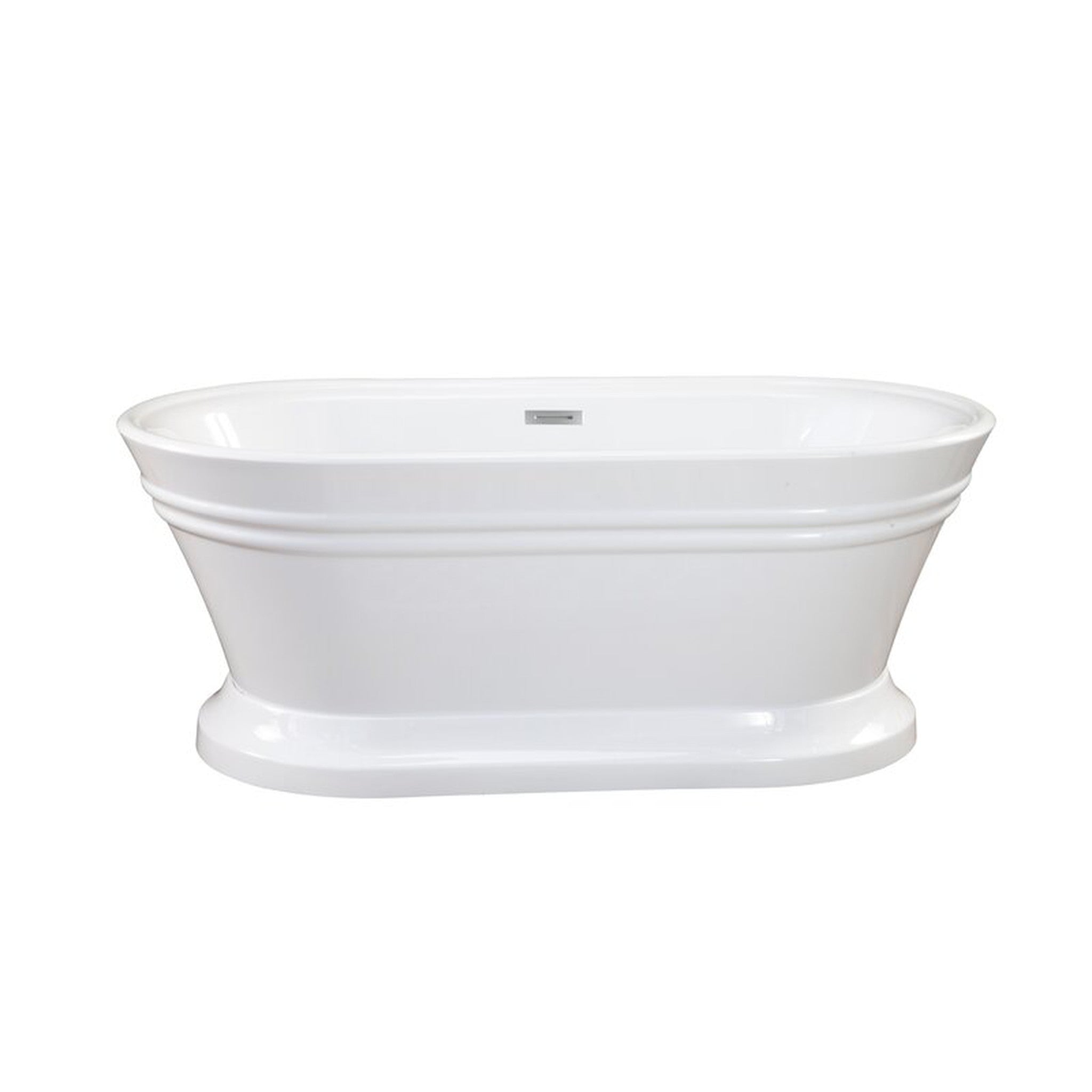 Solace 59" x 30" Freestanding Soaking Acrylic Bathtub