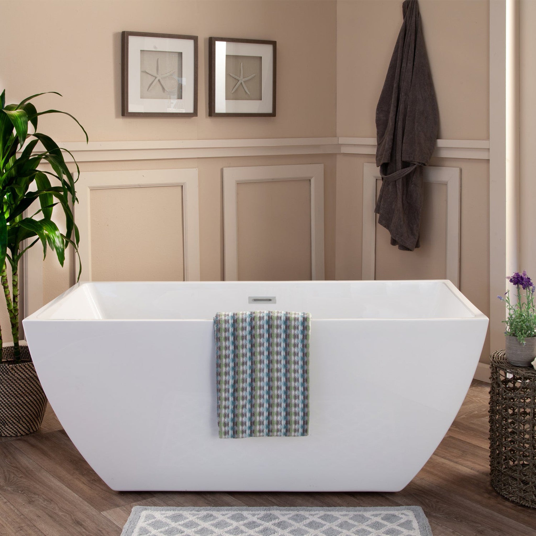 Montague 59" x 30" Freestanding Soaking Acrylic Bathtub