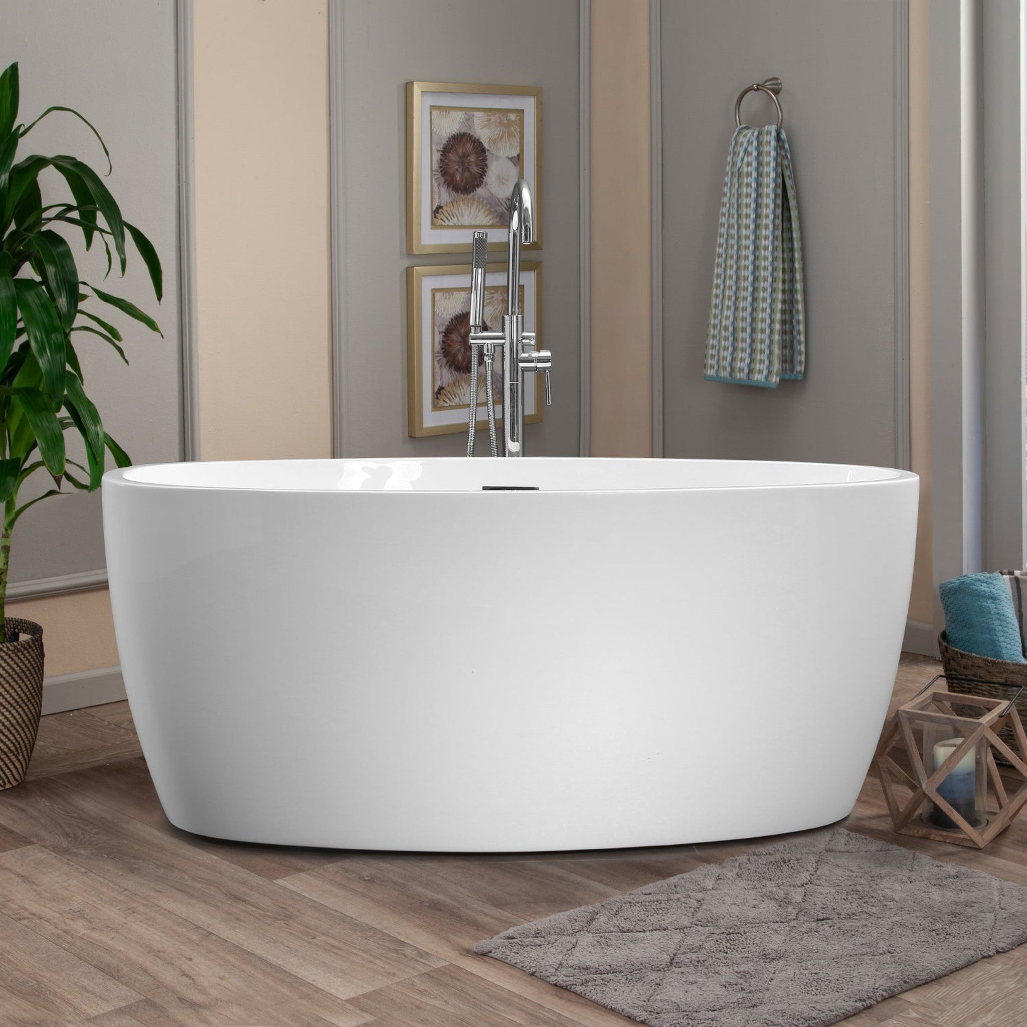 Jolie 55" x 32" Freestanding Soaking Acrylic Bathtub