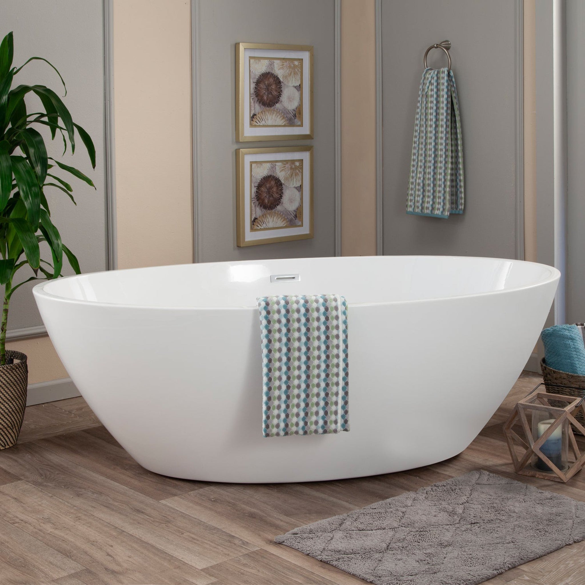 Jolie 69" x 40" Freestanding Soaking Acrylic Bathtub