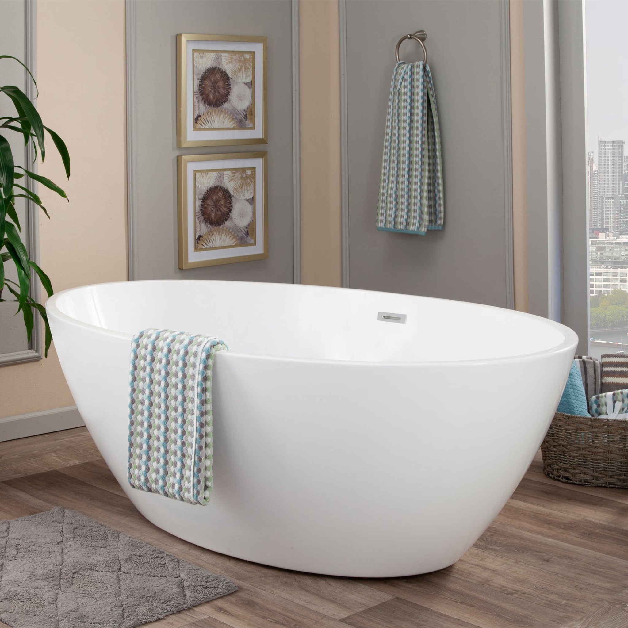 Jolie 69" x 40" Freestanding Soaking Acrylic Bathtub