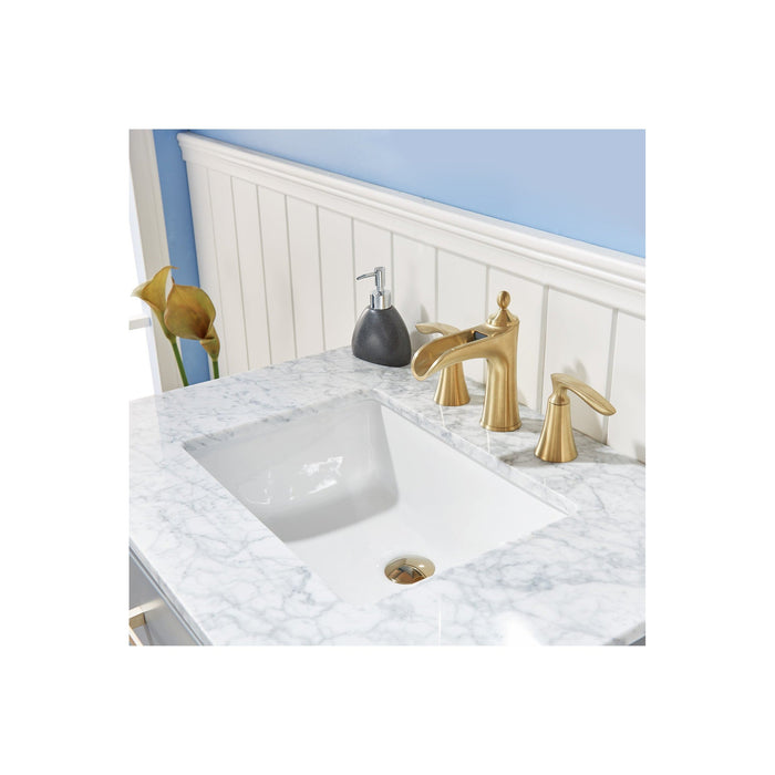 Ivy 30" Single Bathroom Vanity Set in Gray and Carrara White Marble Countertop without Mirror
