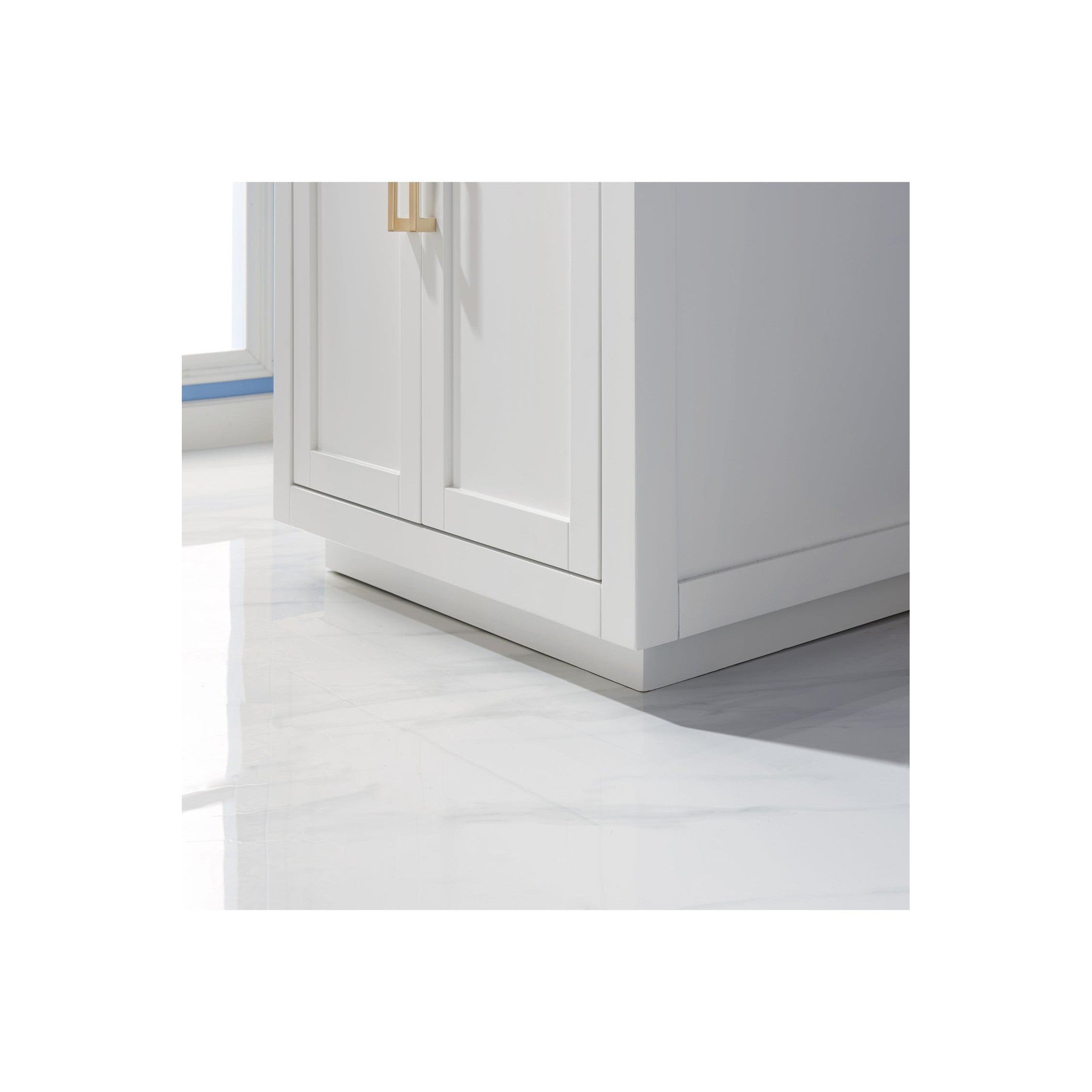 Ivy 30" Single Bathroom Vanity Set in White and Carrara White Marble Countertop with Mirror