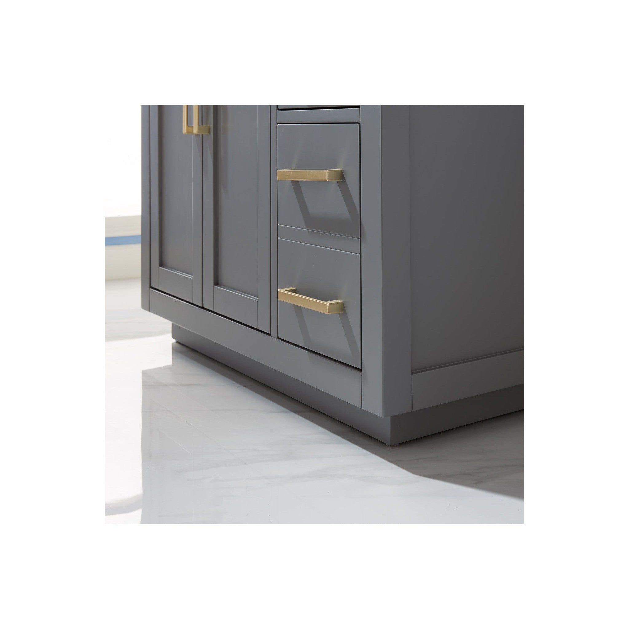 Ivy 36" Single Bathroom Vanity Set in Gray and Carrara White Marble Countertop without Mirror