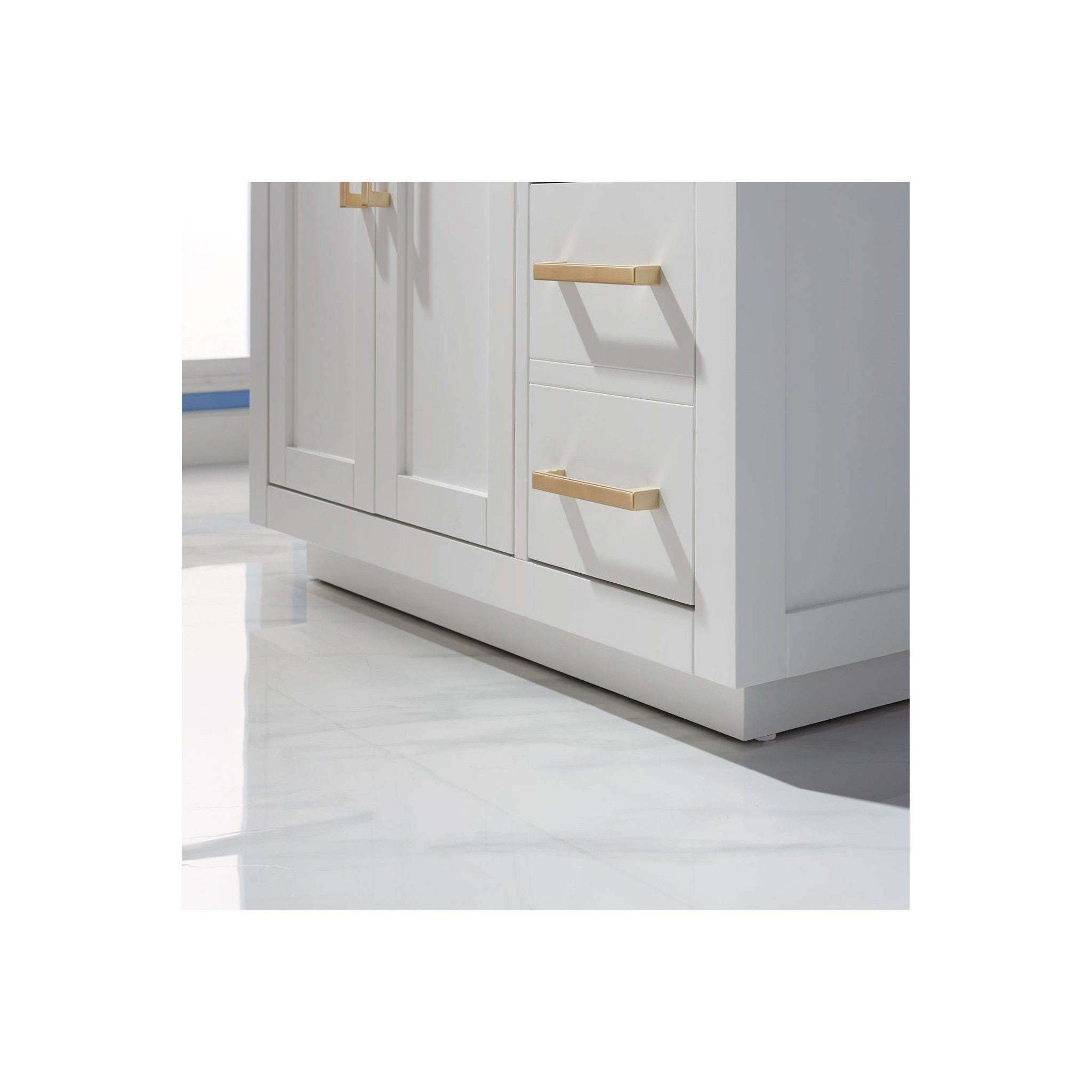 Ivy 36" Single Bathroom Vanity Set in White and Carrara White Marble Countertop without Mirror