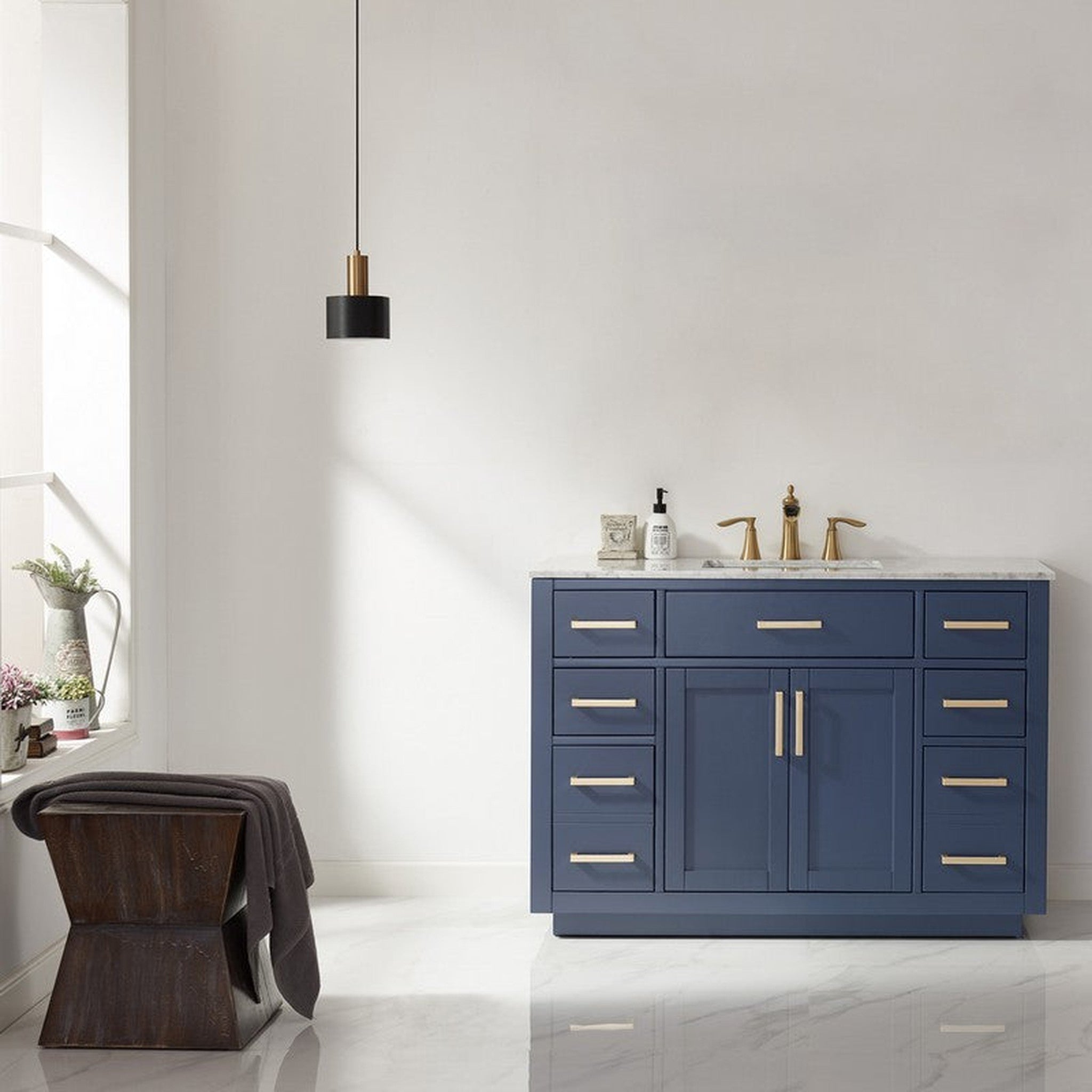 Ivy 48" Single Bathroom Vanity Cabinet Only in Royal Blue without Countertop and Mirror