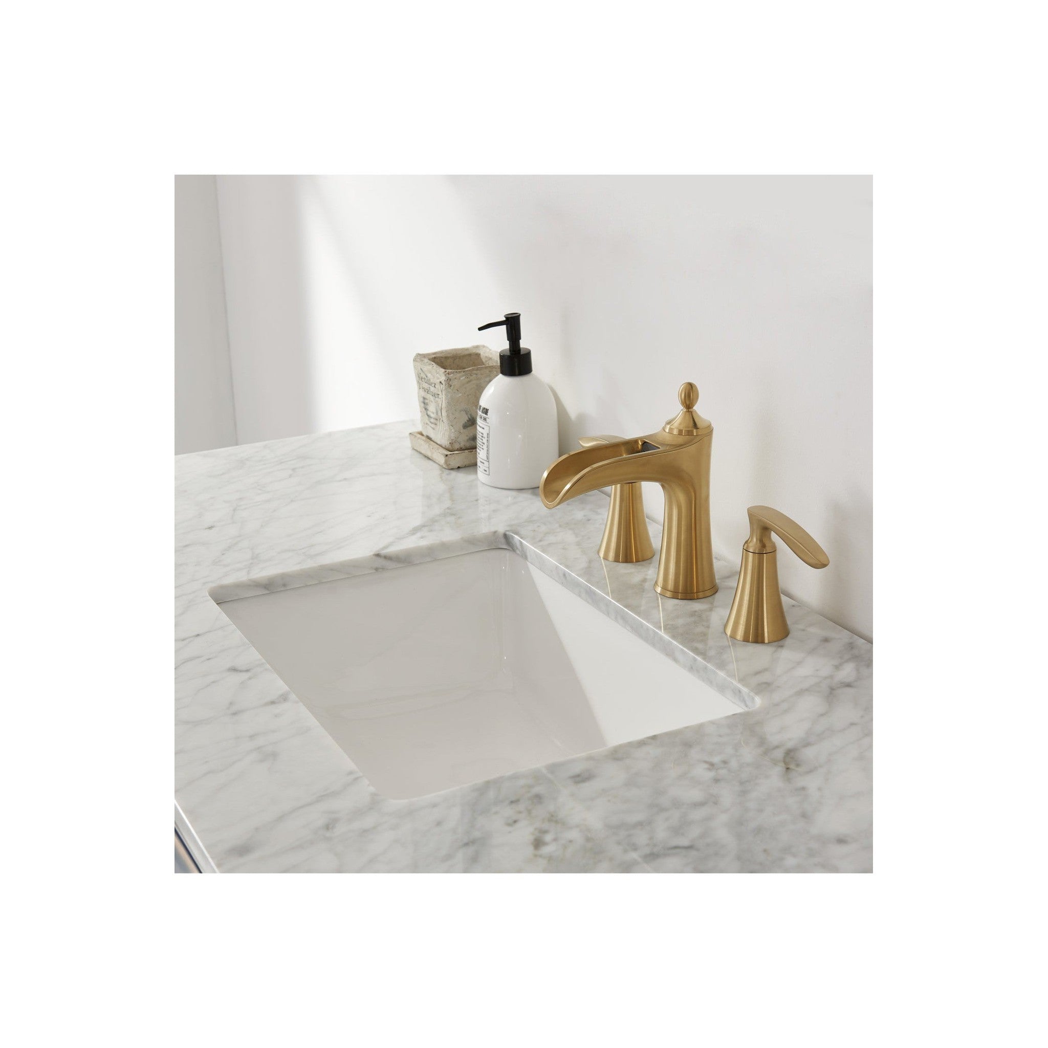 Ivy 48" Single Bathroom Vanity Set in Royal Blue and Carrara White Marble Countertop without Mirror