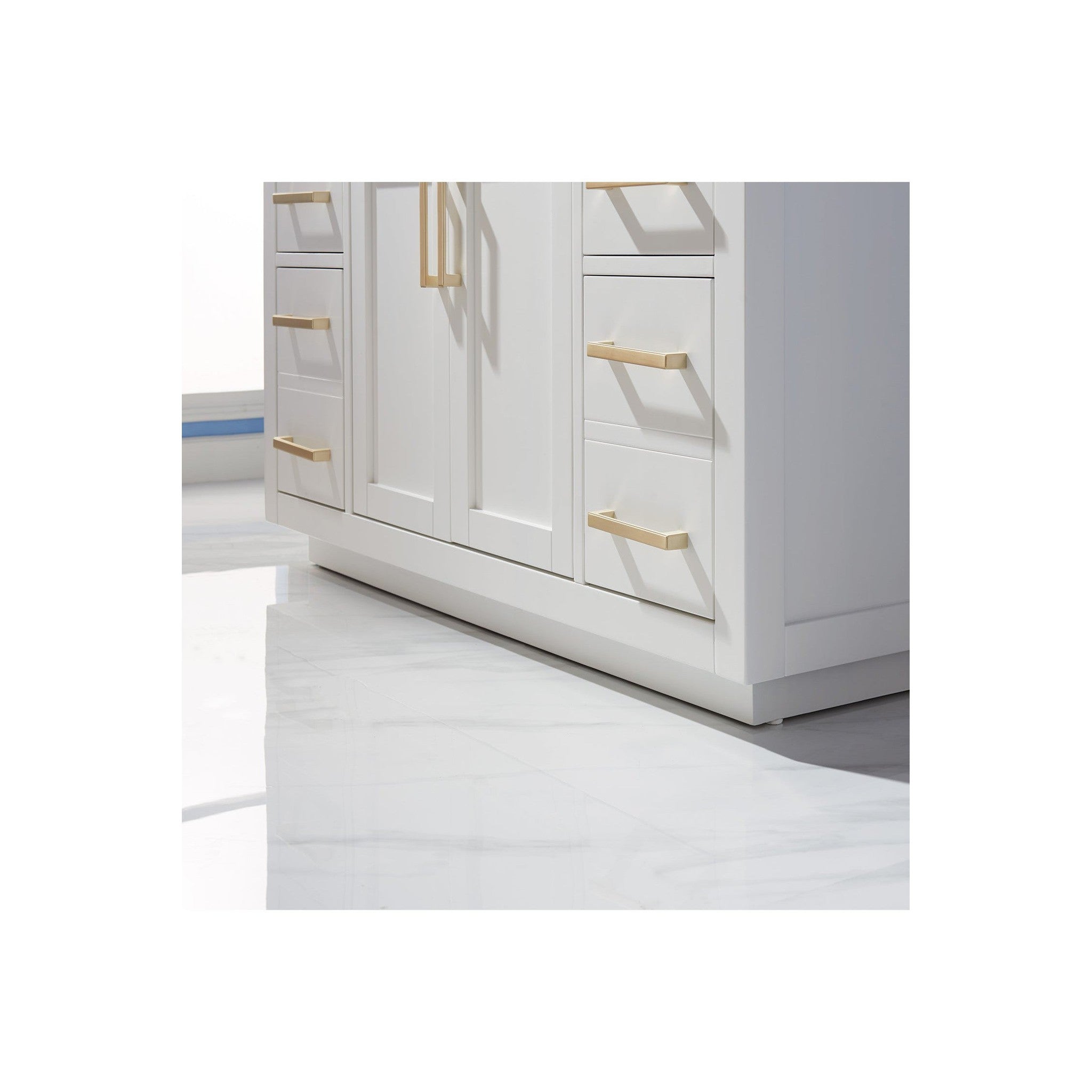 Ivy 48" Single Bathroom Vanity Set in White and Carrara White Marble Countertop without Mirror