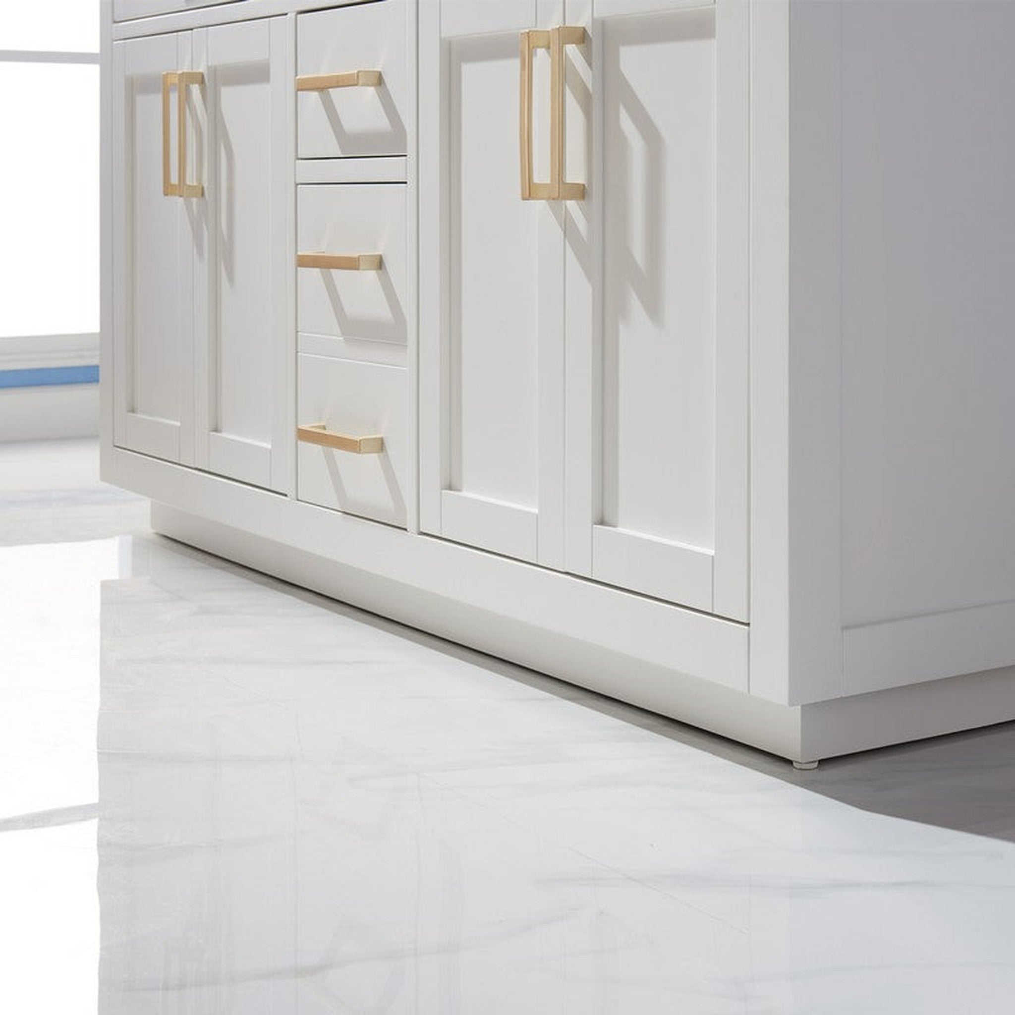 Ivy 60" Double Bathroom Vanity Cabinet Only in White without Countertop and Mirror