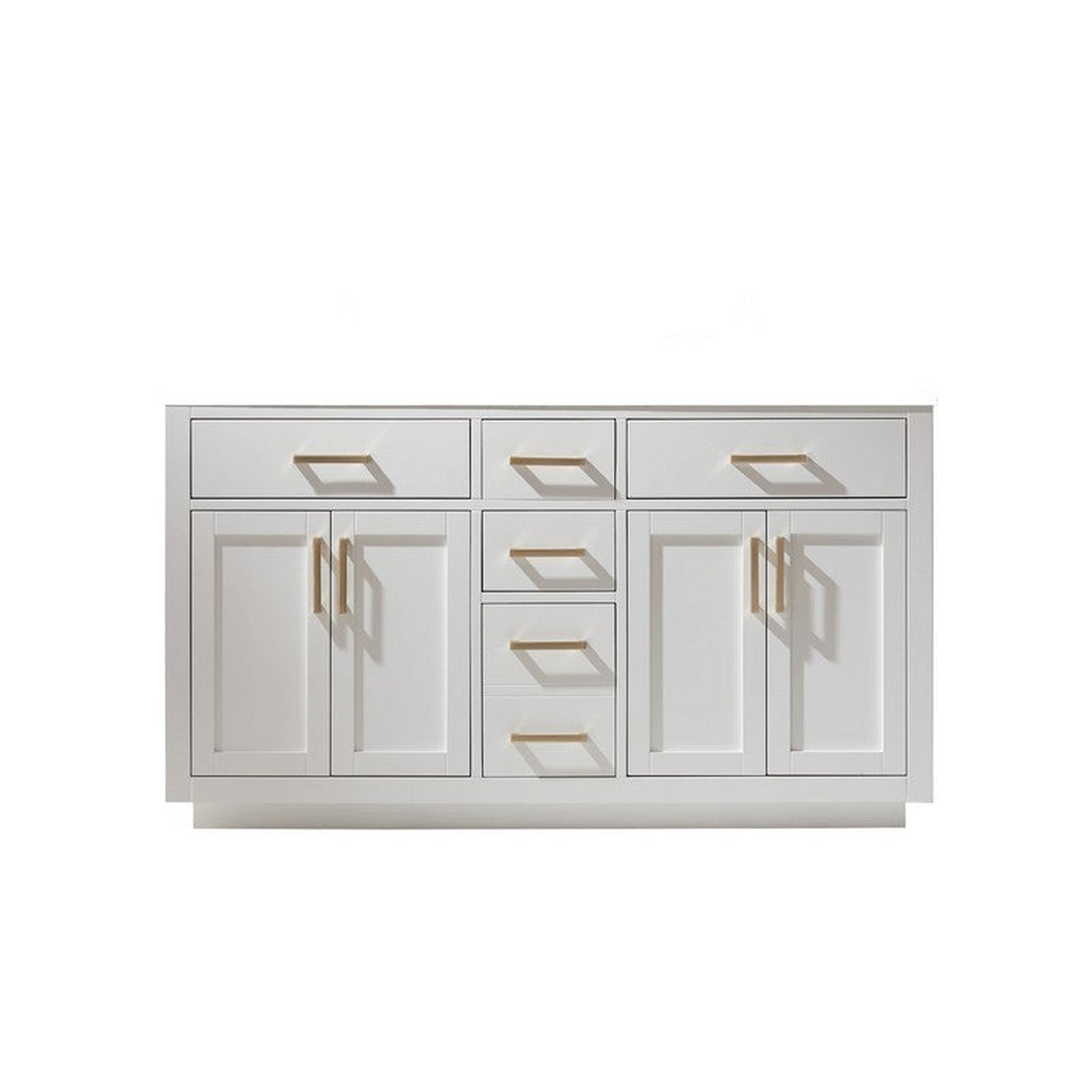 Ivy 60" Double Bathroom Vanity Cabinet Only in White without Countertop and Mirror