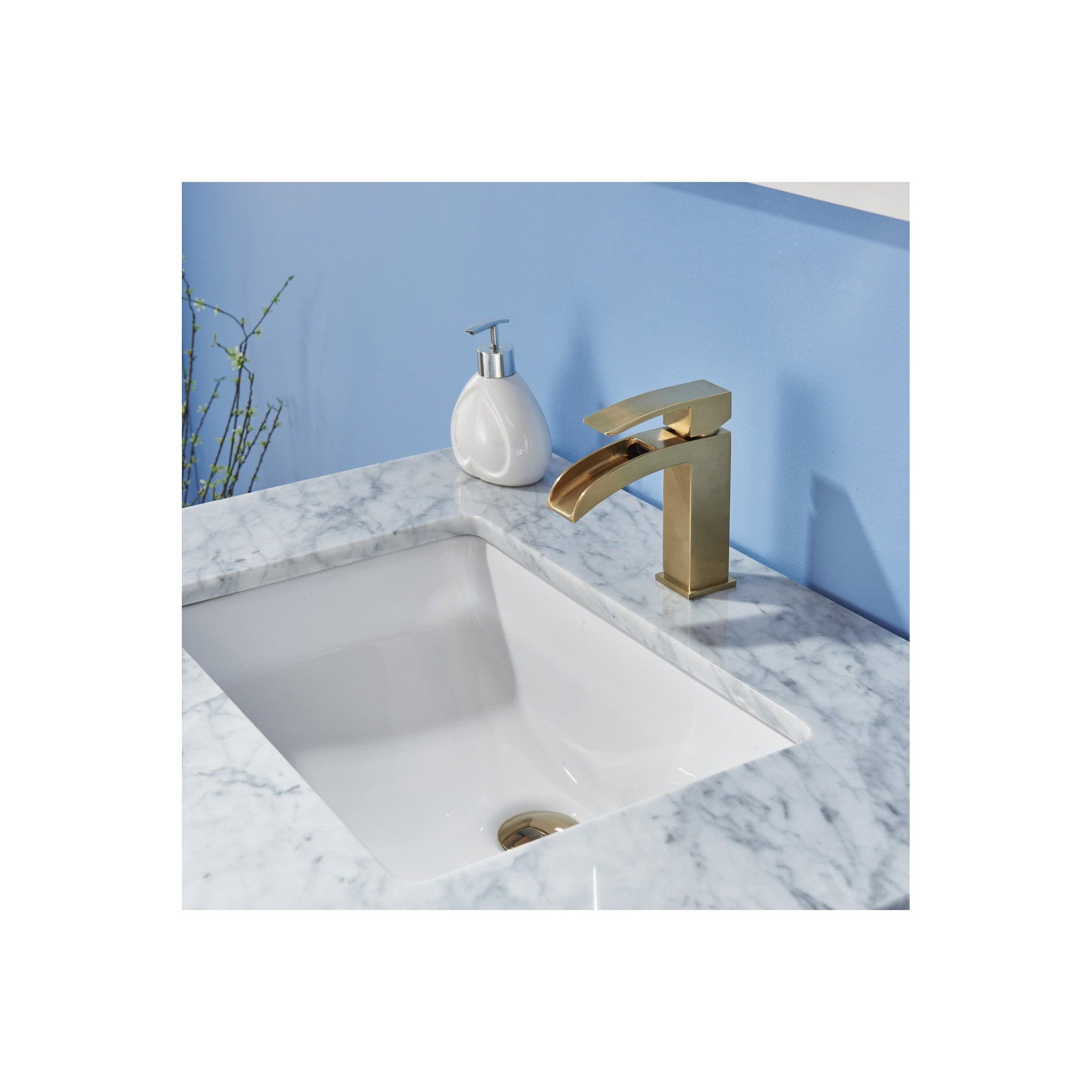 Remi 30" Single Bathroom Vanity Set in White and Carrara White Marble Countertop with Mirror