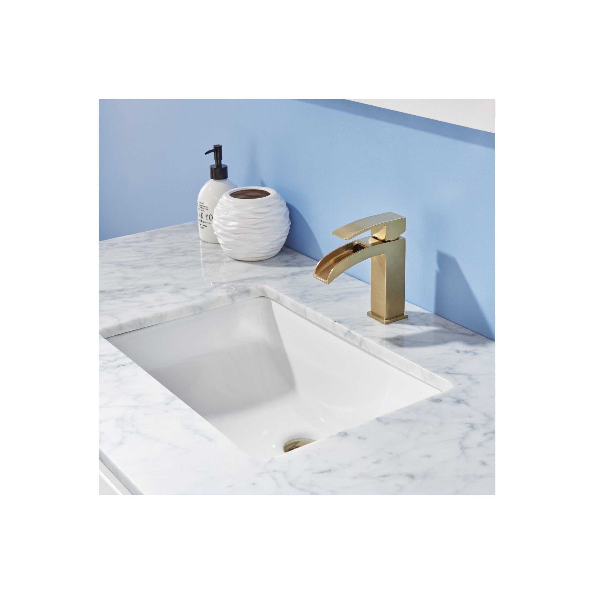 Remi 48" Single Bathroom Vanity Set in White and Carrara White Marble Countertop with Mirror