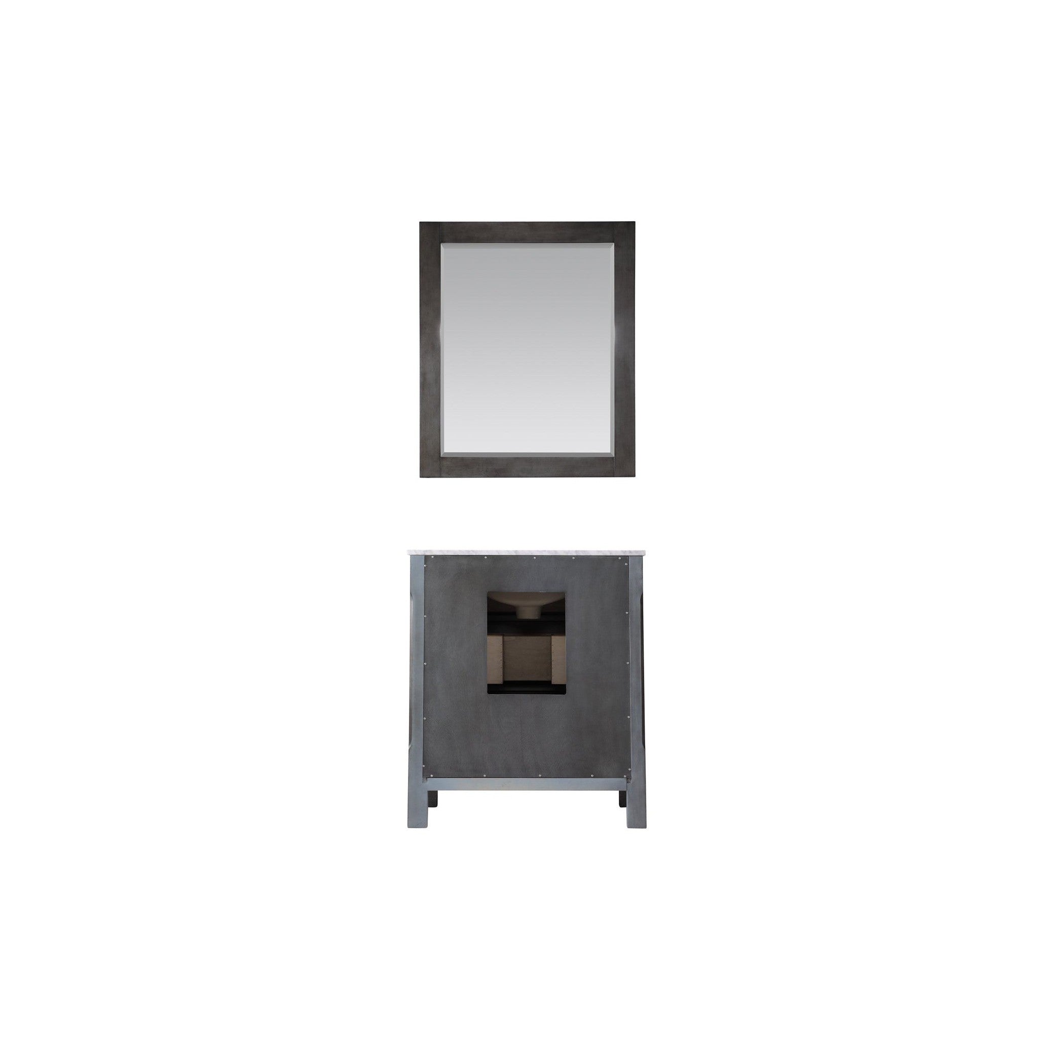 Maribella 30" Single Bathroom Vanity Set in Rust Black and Carrara White Marble Countertop with Mirror