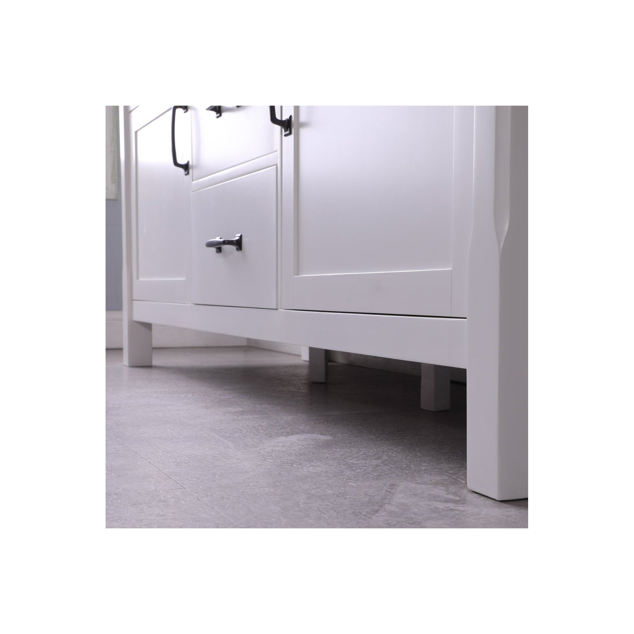 Maribella 72" Double Bathroom Vanity Set in White and Carrara White Marble Countertop without Mirror