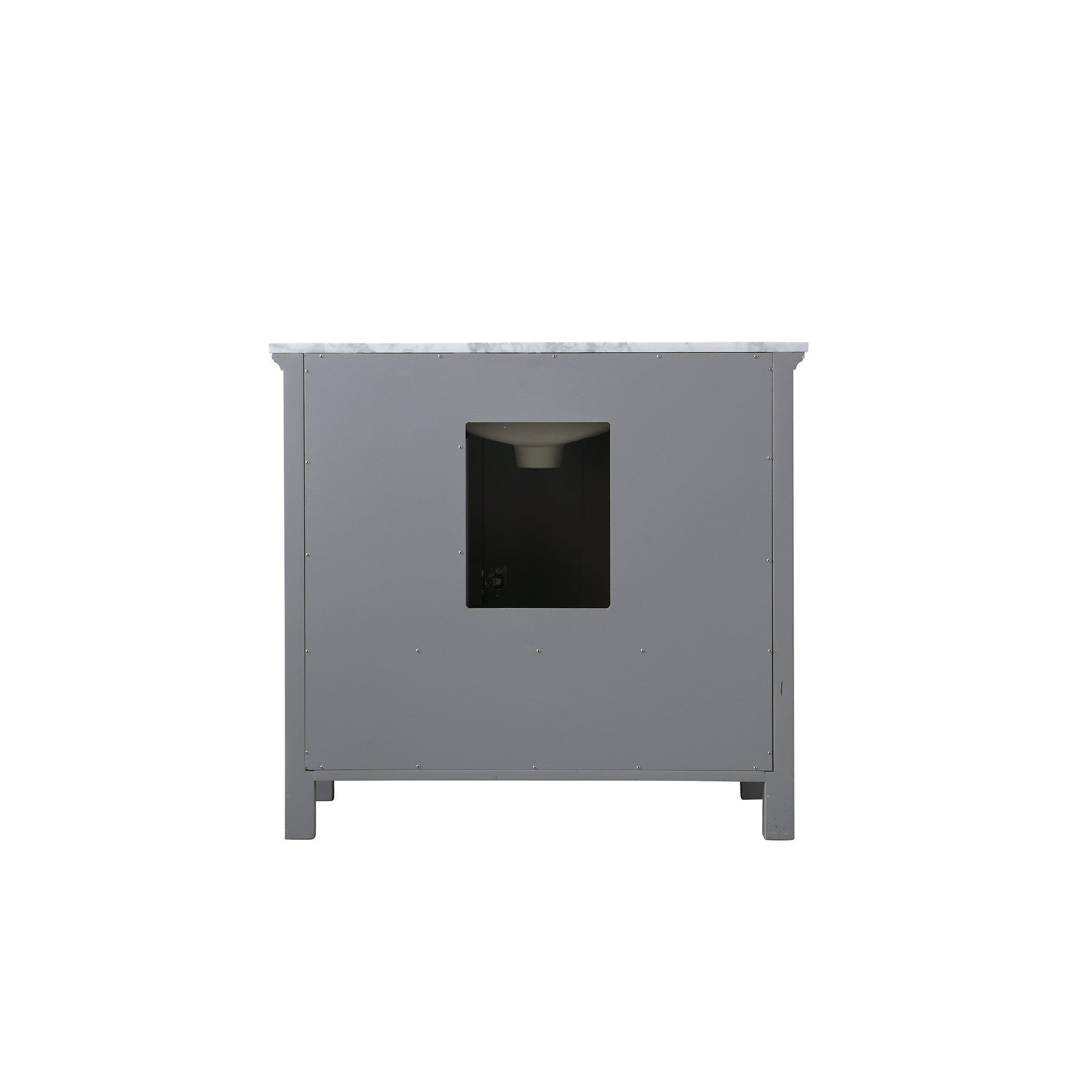 Isla 36" Single Bathroom Vanity Set in Gray and Carrara White Marble Countertop without Mirror