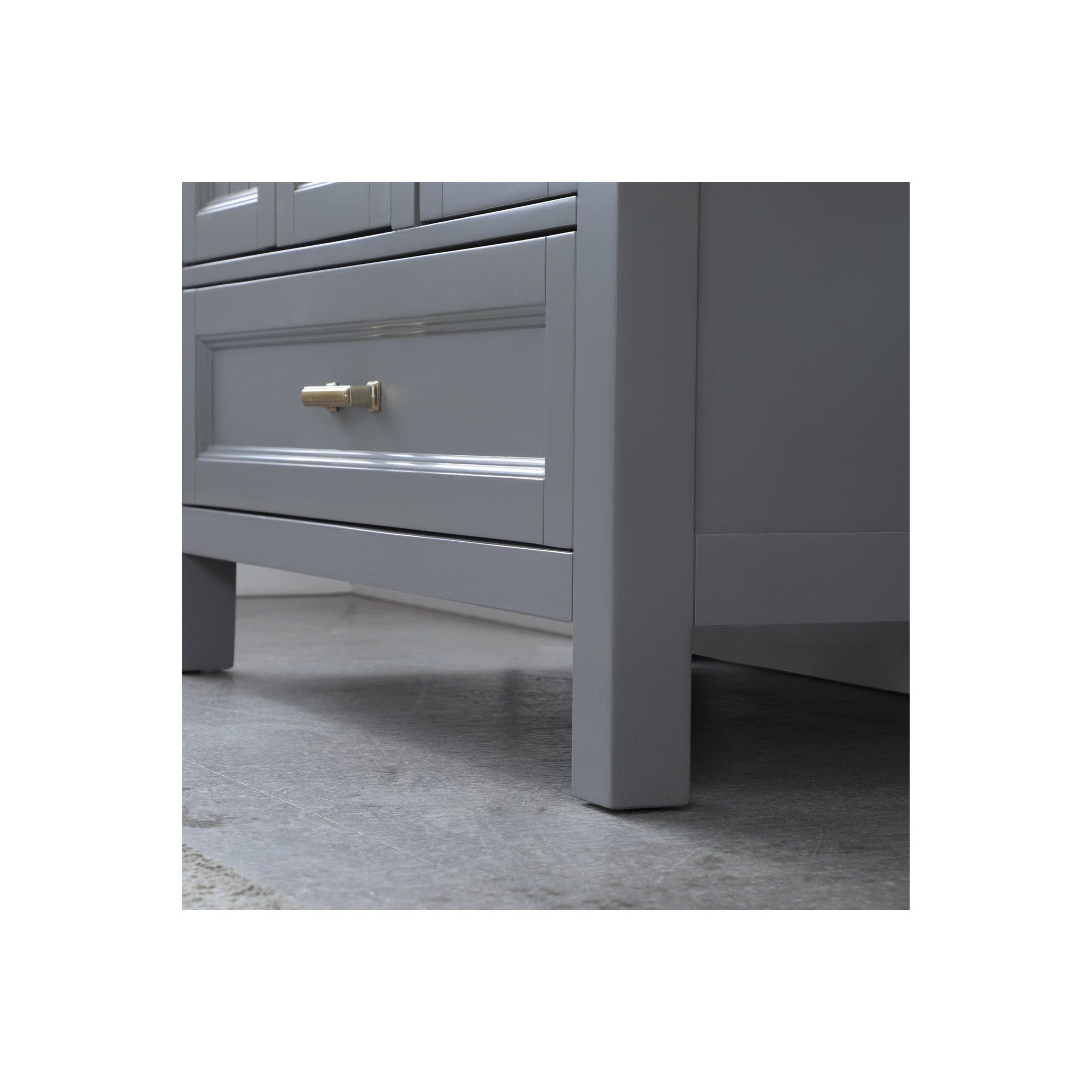 Isla 36" Single Bathroom Vanity Set in Gray and Carrara White Marble Countertop without Mirror