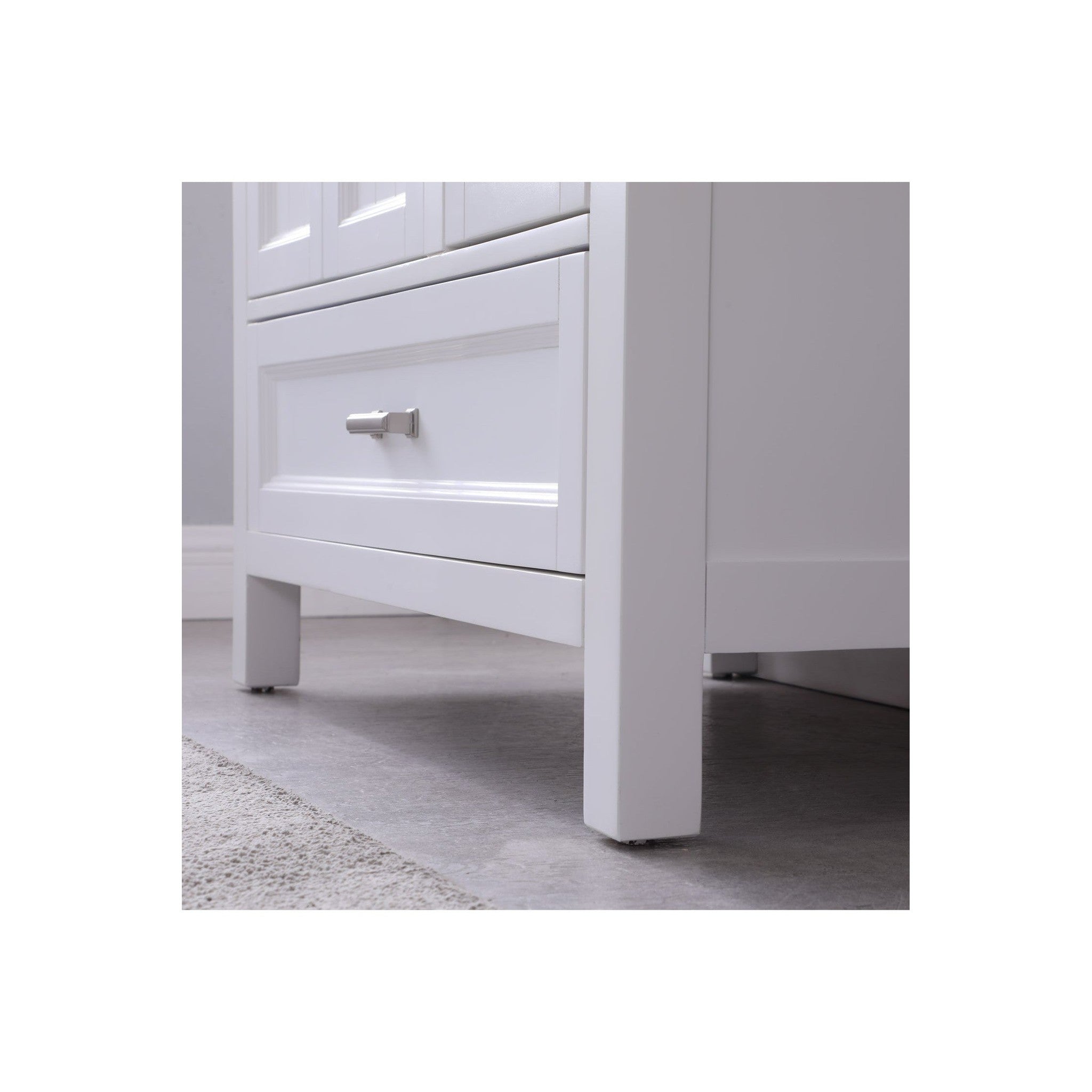 Isla 36" Single Bathroom Vanity Set in White and Carrara White Marble Countertop without Mirror