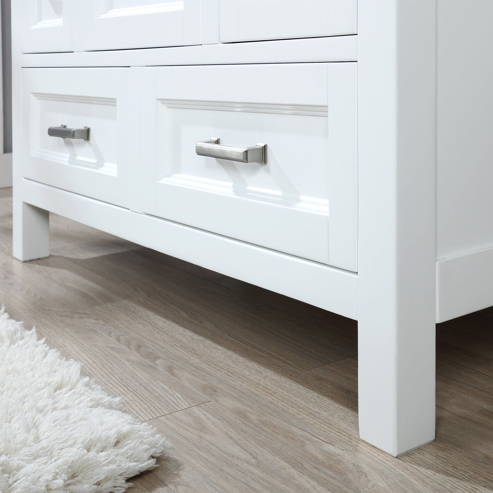 Isla 42" Single Bathroom Vanity Set in White and Carrara White Marble Countertop with Mirror