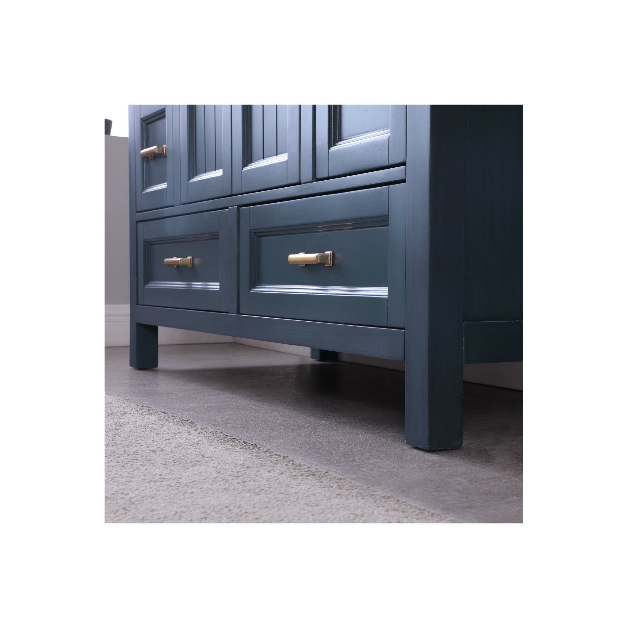 Isla 48" Single Bathroom Vanity Set in Classic Blue and Carrara White Marble Countertop without Mirror