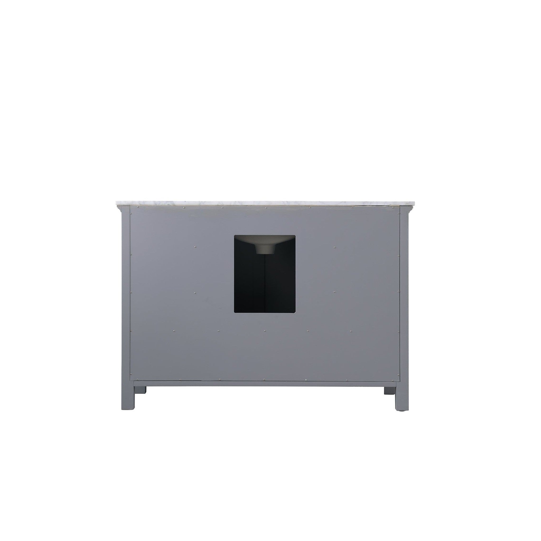 Isla 48" Single Bathroom Vanity Set in Gray and Carrara White Marble Countertop without Mirror