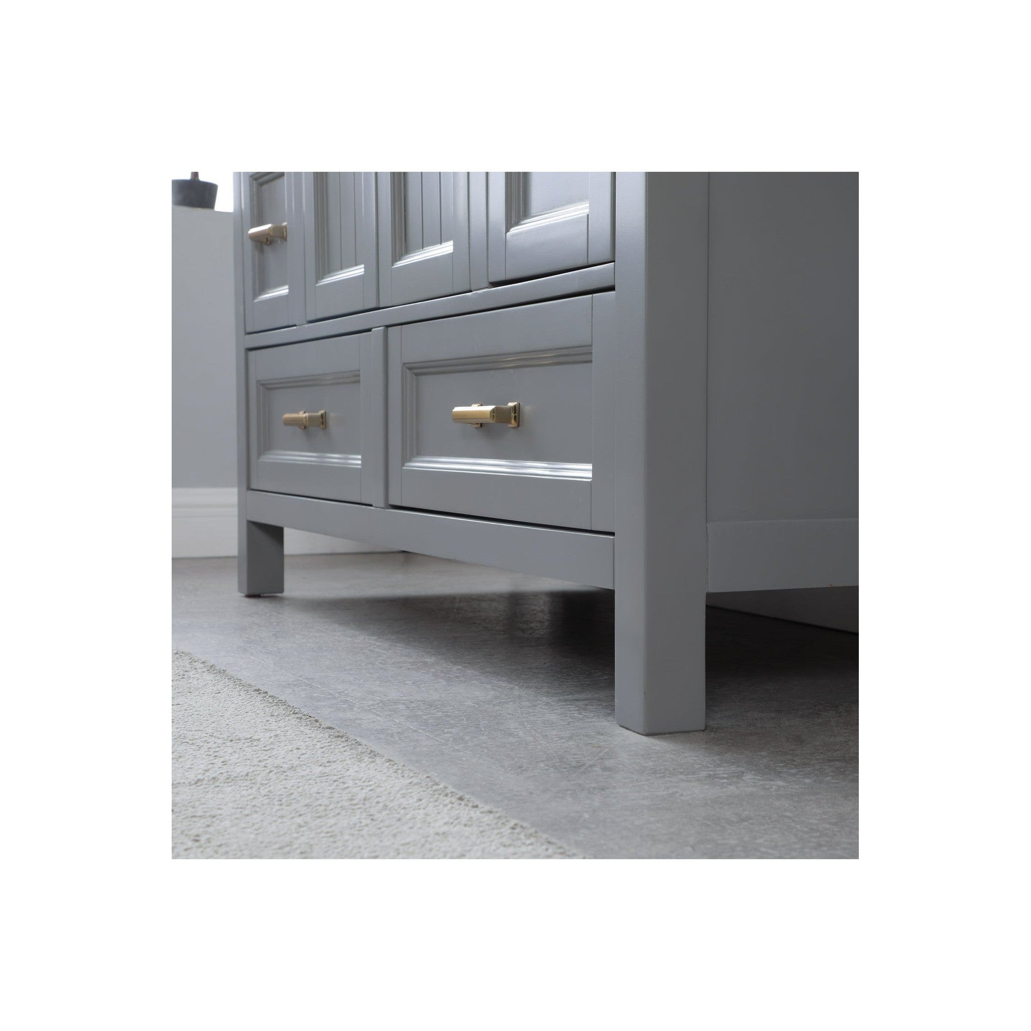 Isla 48" Single Bathroom Vanity Set in Gray and Carrara White Marble Countertop without Mirror