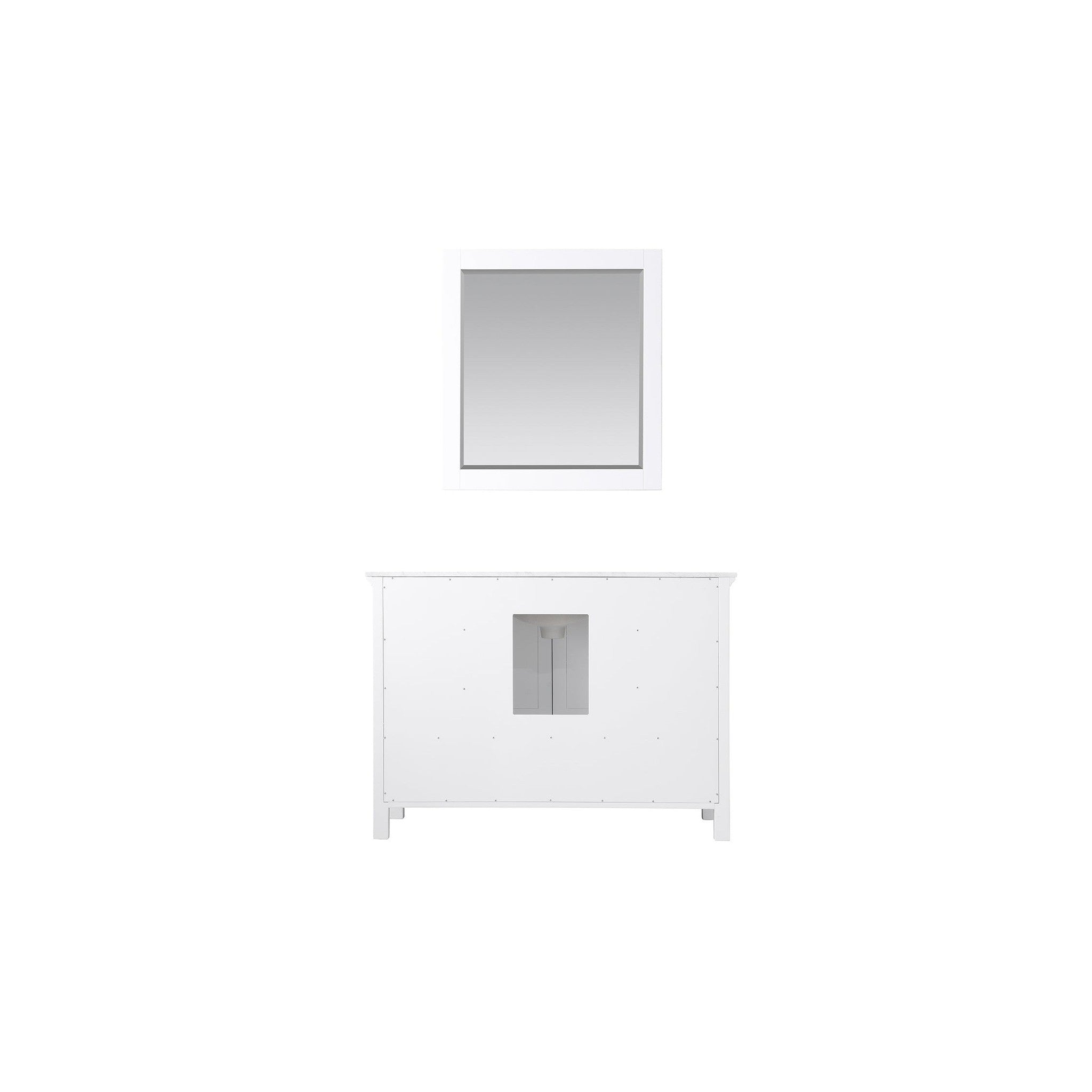 Isla 48" Single Bathroom Vanity Set in White and Carrara White Marble Countertop with Mirror