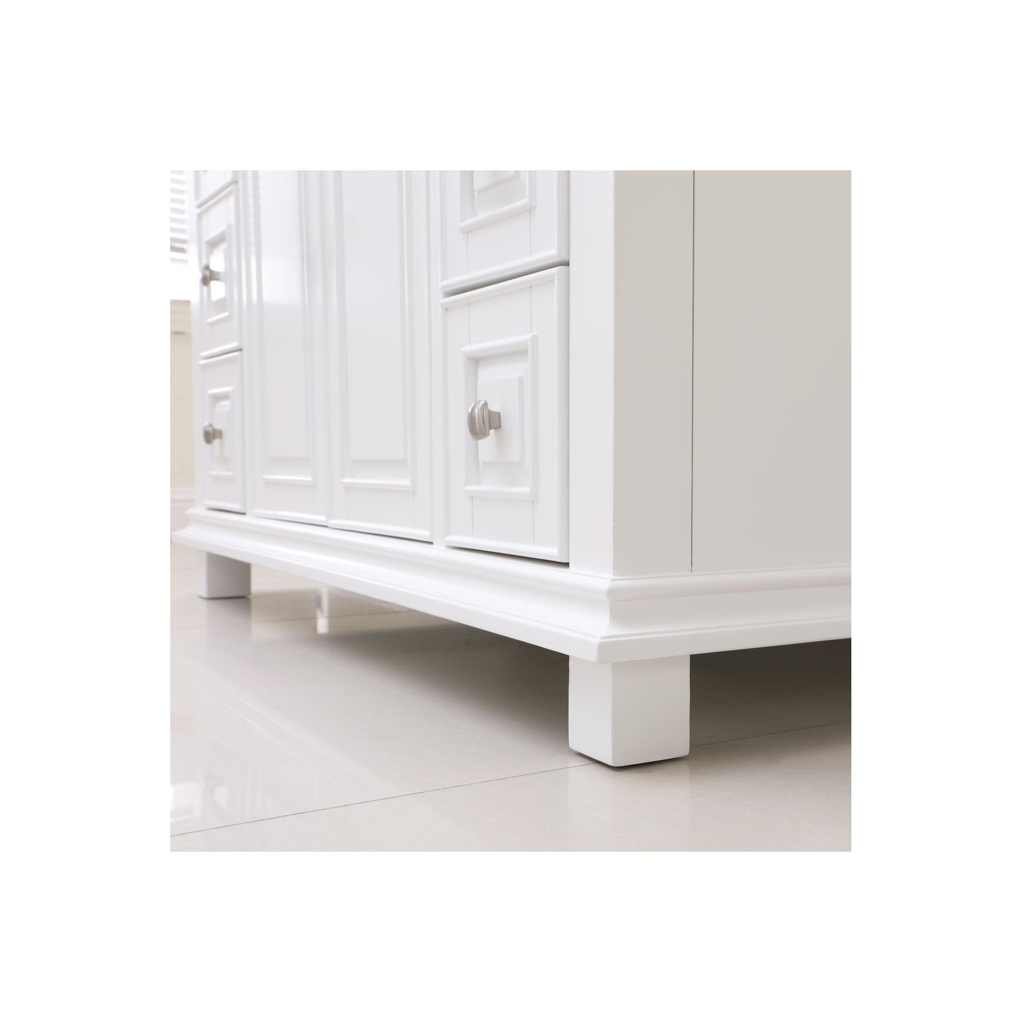 Jardin 48" Single Bathroom Vanity Set in White and Carrara White Marble Countertop without Mirror