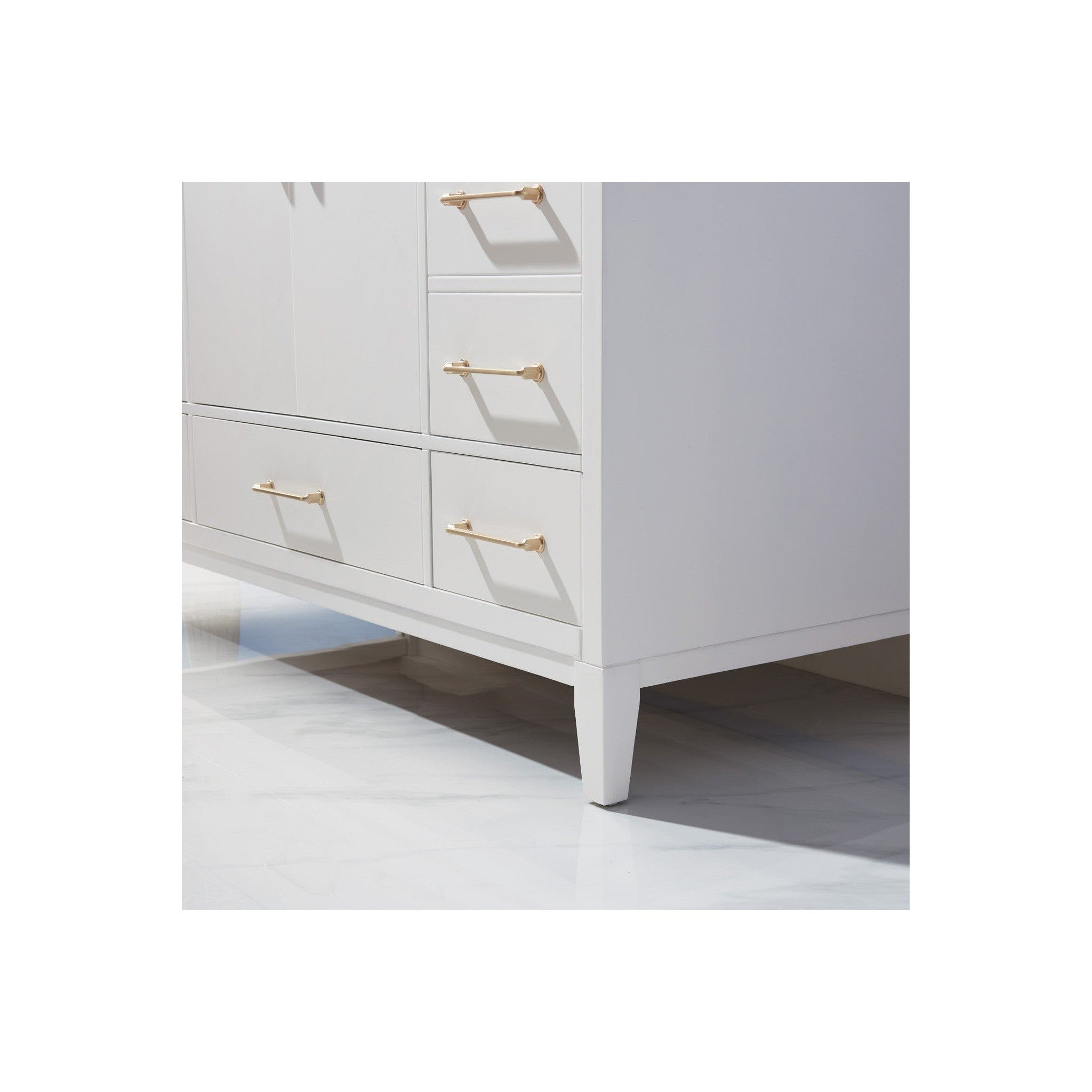 Sutton 48" Single Bathroom Vanity Set in White and Carrara White Marble Countertop without Mirror