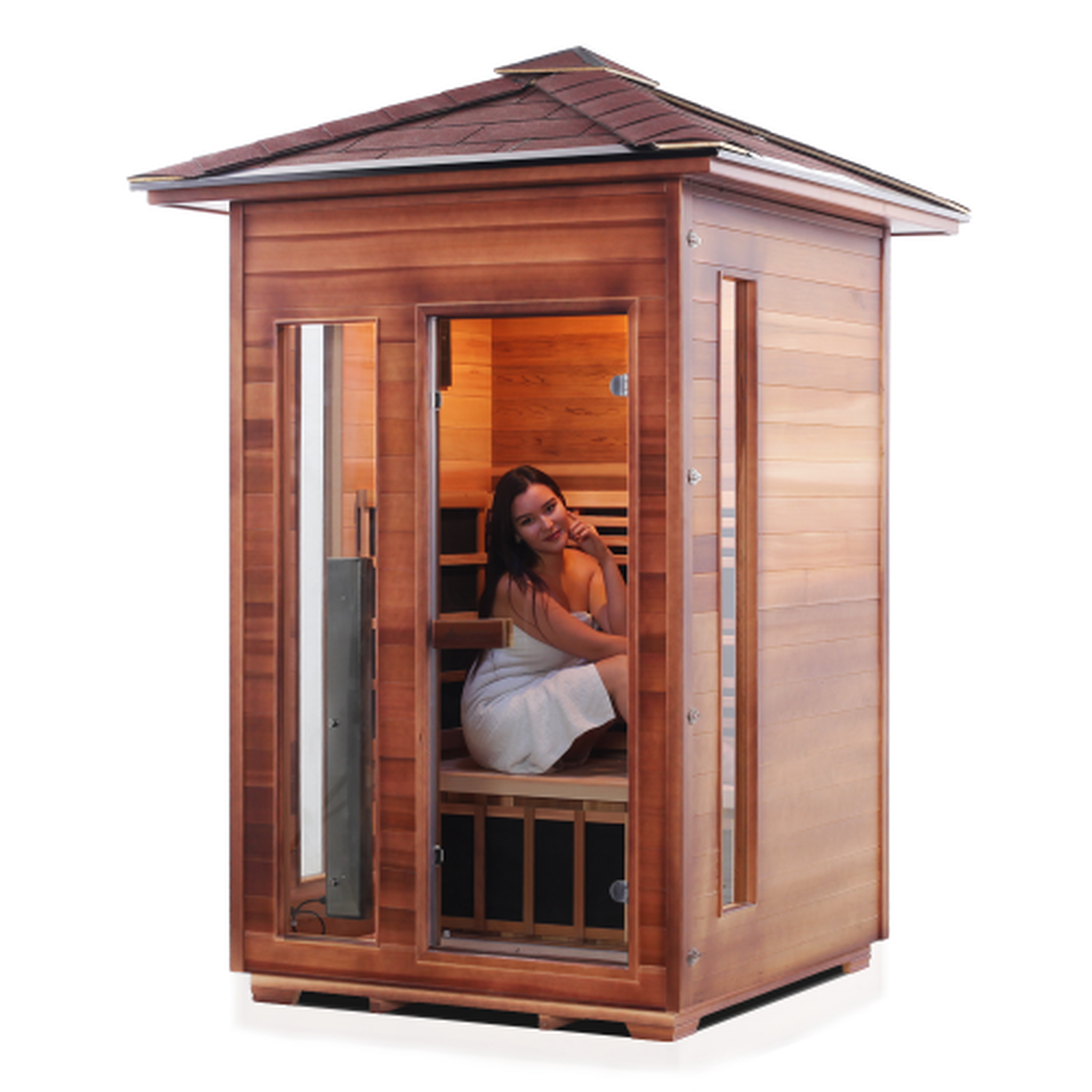 Enlighten Rustic Full Spectrum Infrared Sauna - 2 Person Sauna