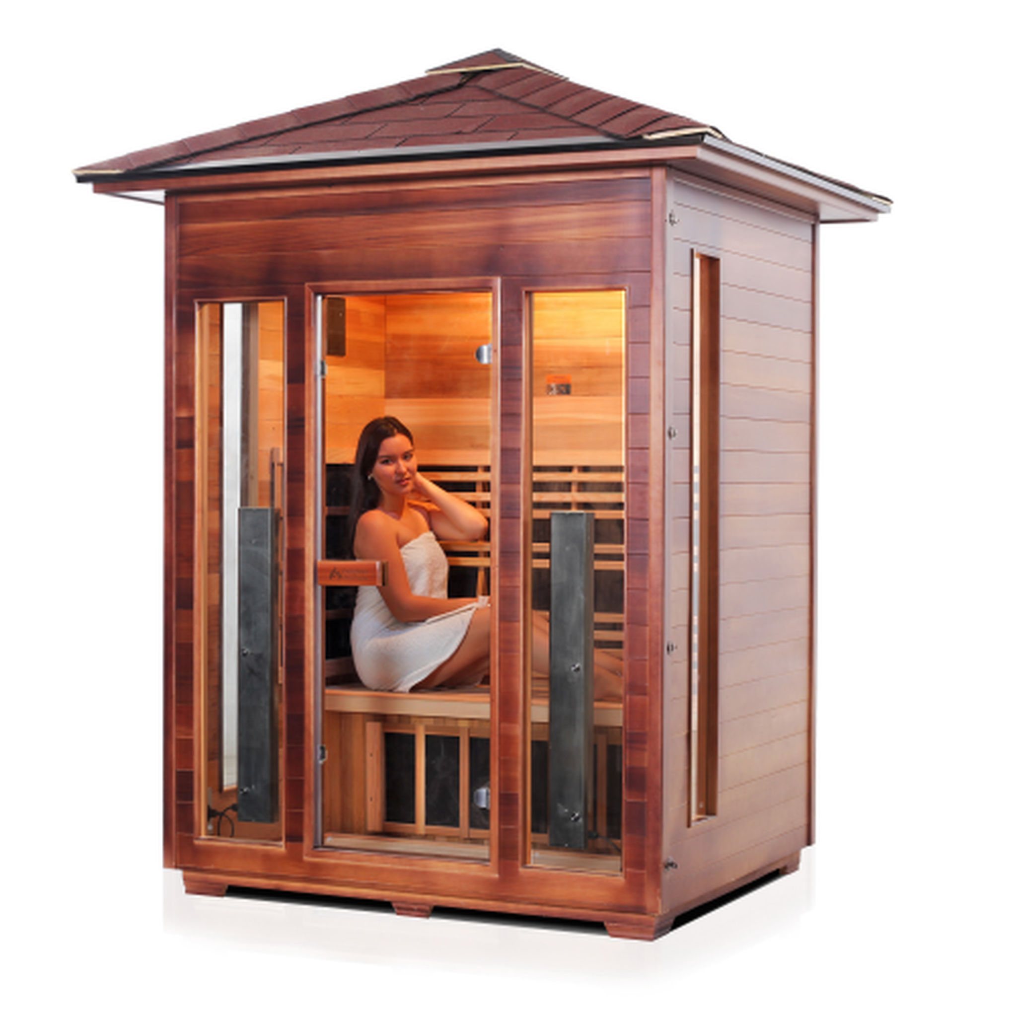 Enlighten Rustic Full Spectrum Infrared Sauna - 3 Person Sauna